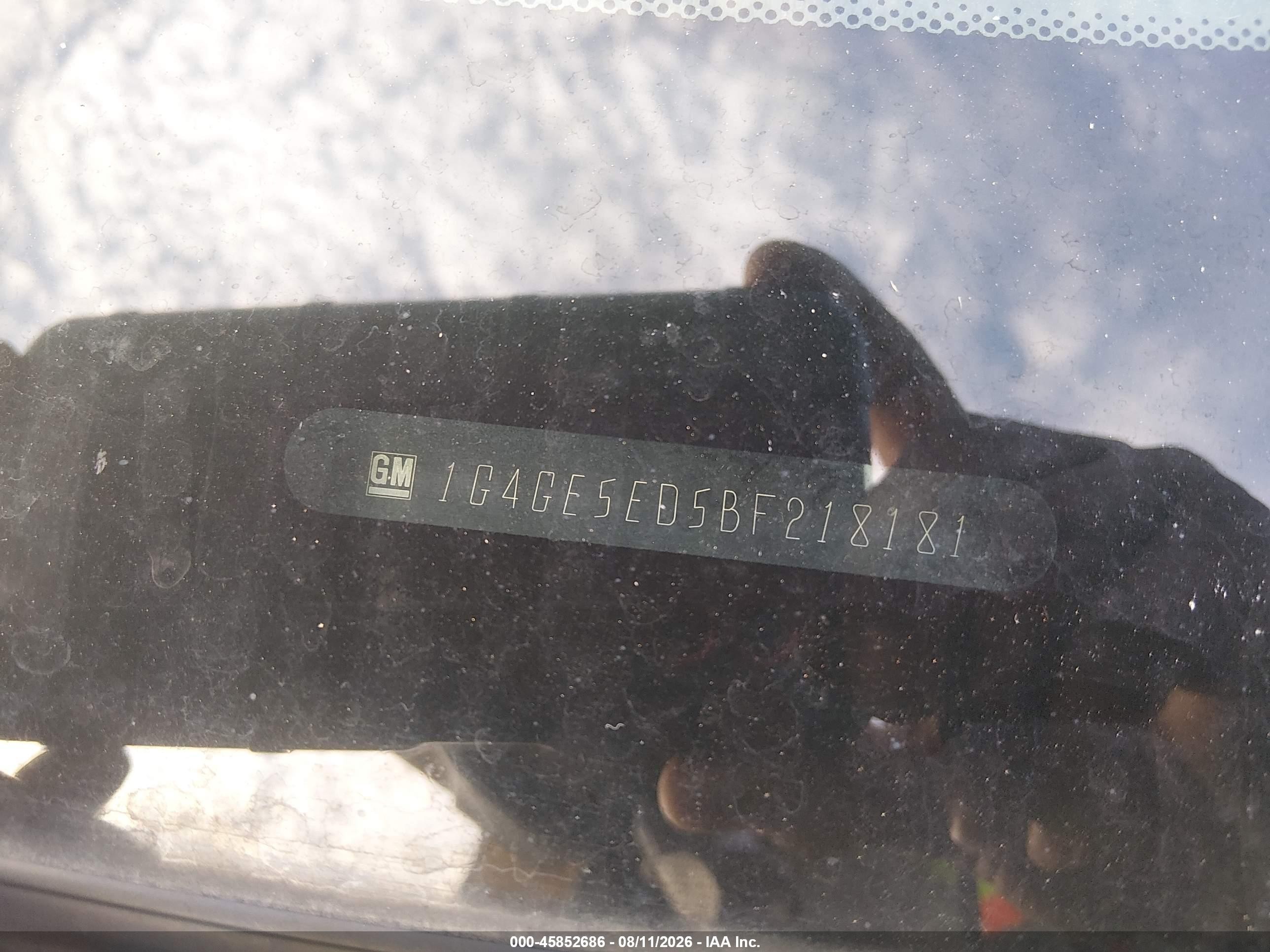 2011 Buick Lacrosse Cxs Черный vin: 1G4GE5ED5BF218181