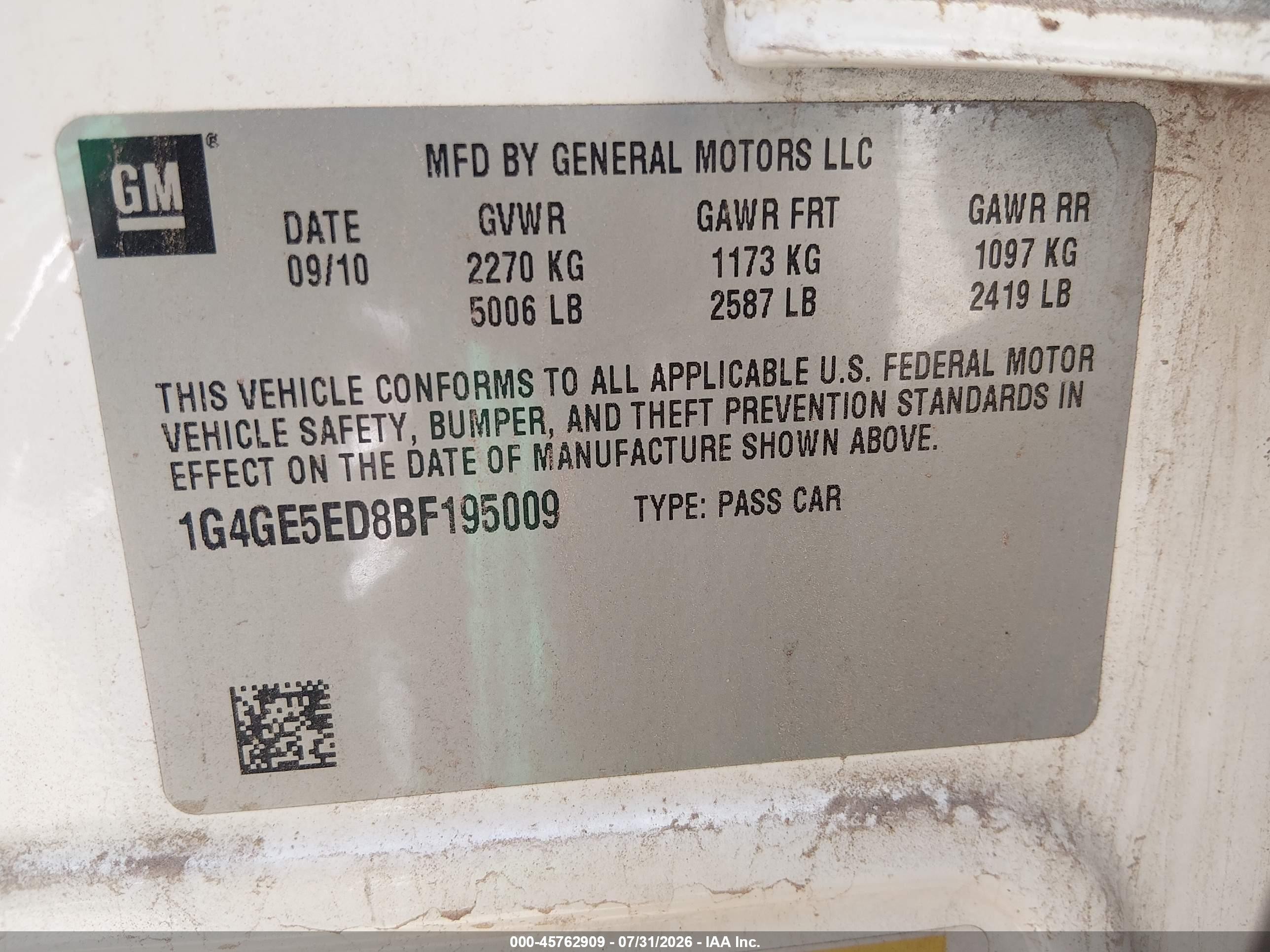 2011 Buick Lacrosse Cxs Cream vin: 1G4GE5ED8BF195009