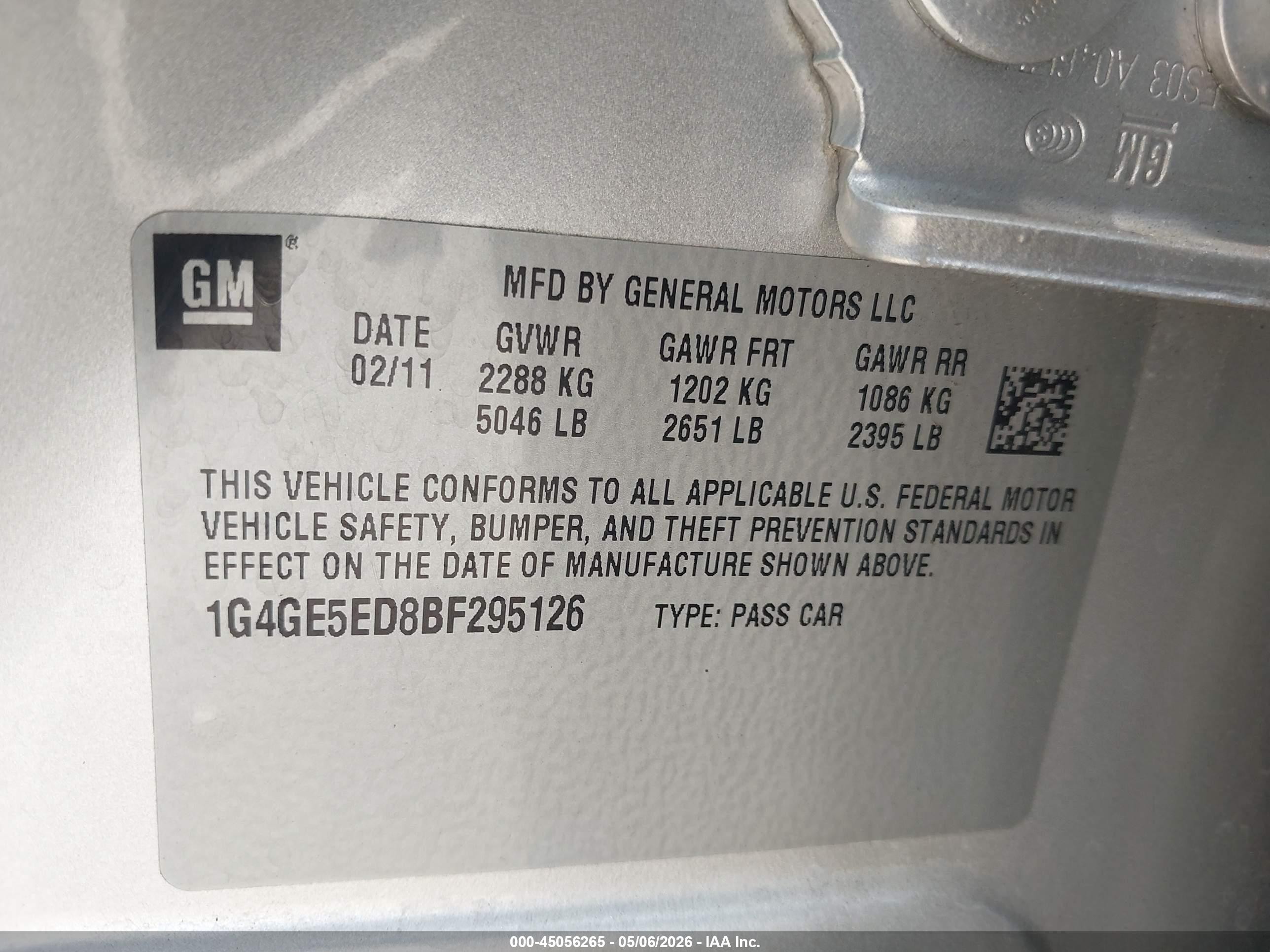 2011 Buick Lacrosse Cxs Серебряный vin: 1G4GE5ED8BF295126