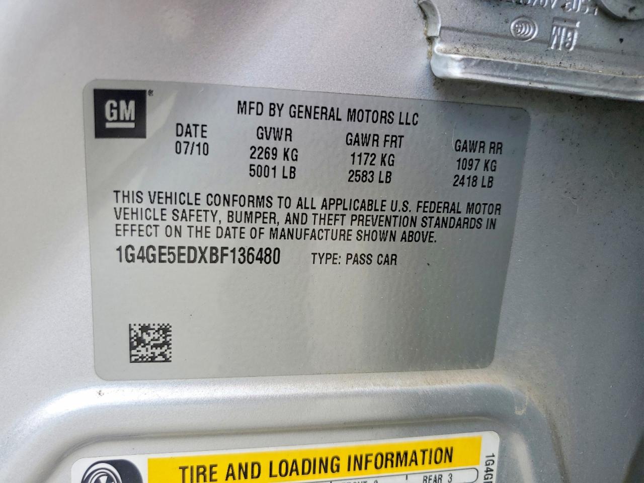 2011 Buick Lacrosse Cxs Silver vin: 1G4GE5EDXBF136480