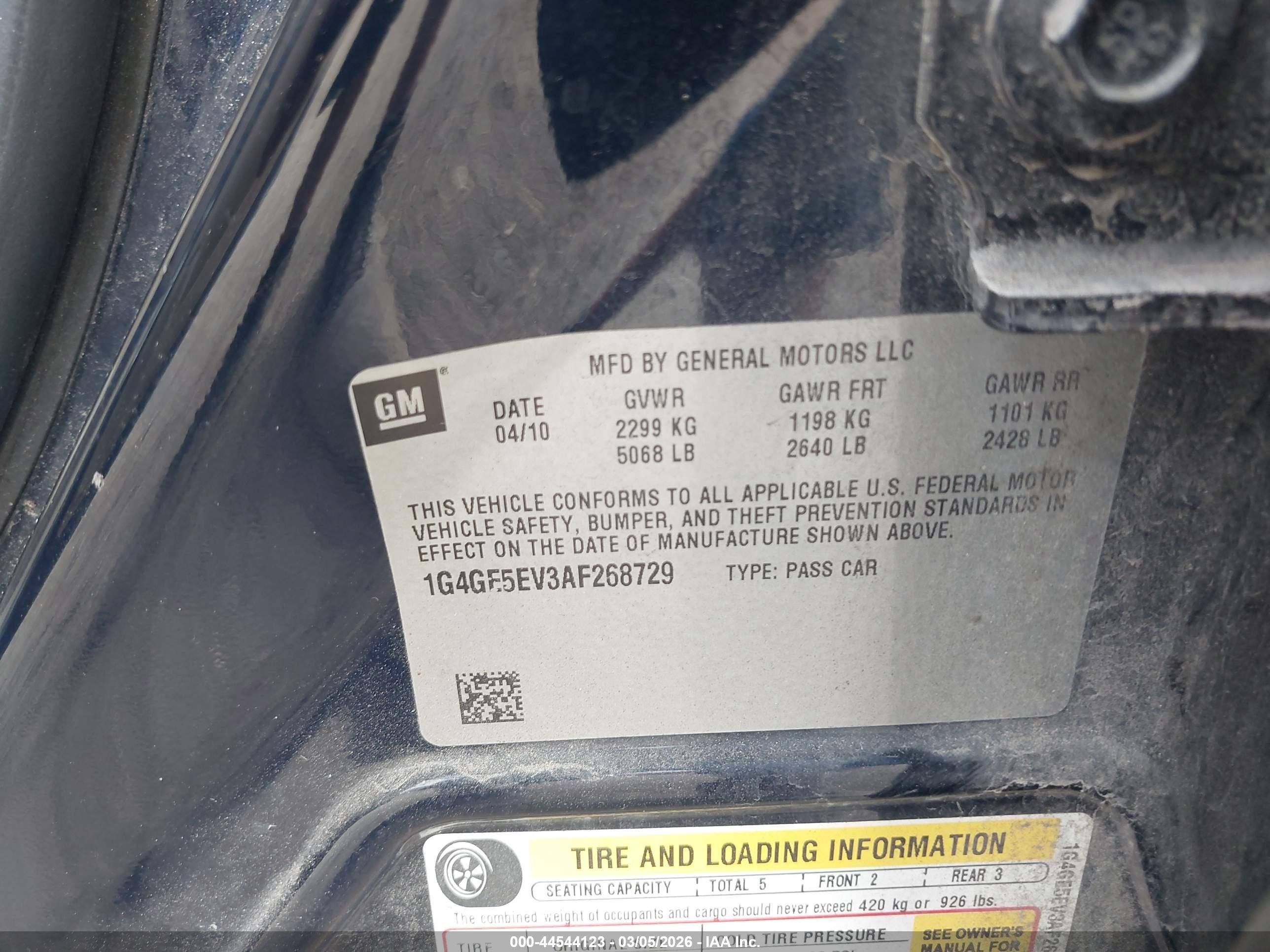 2010 Buick Lacrosse Cxs Blue vin: 1G4GE5EV3AF268729