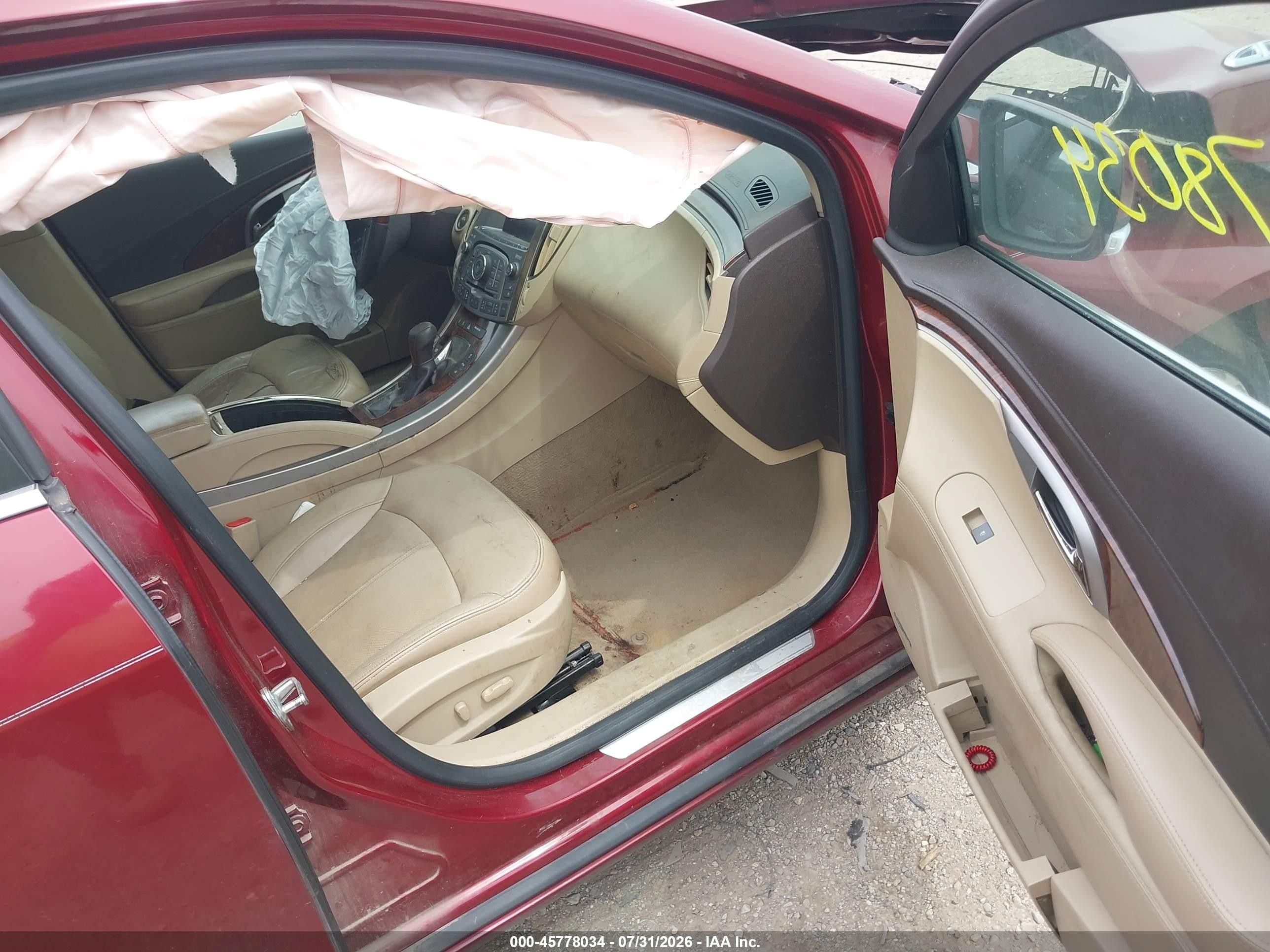 2010 Buick Lacrosse Cxs Красный vin: 1G4GE5EV4AF144470