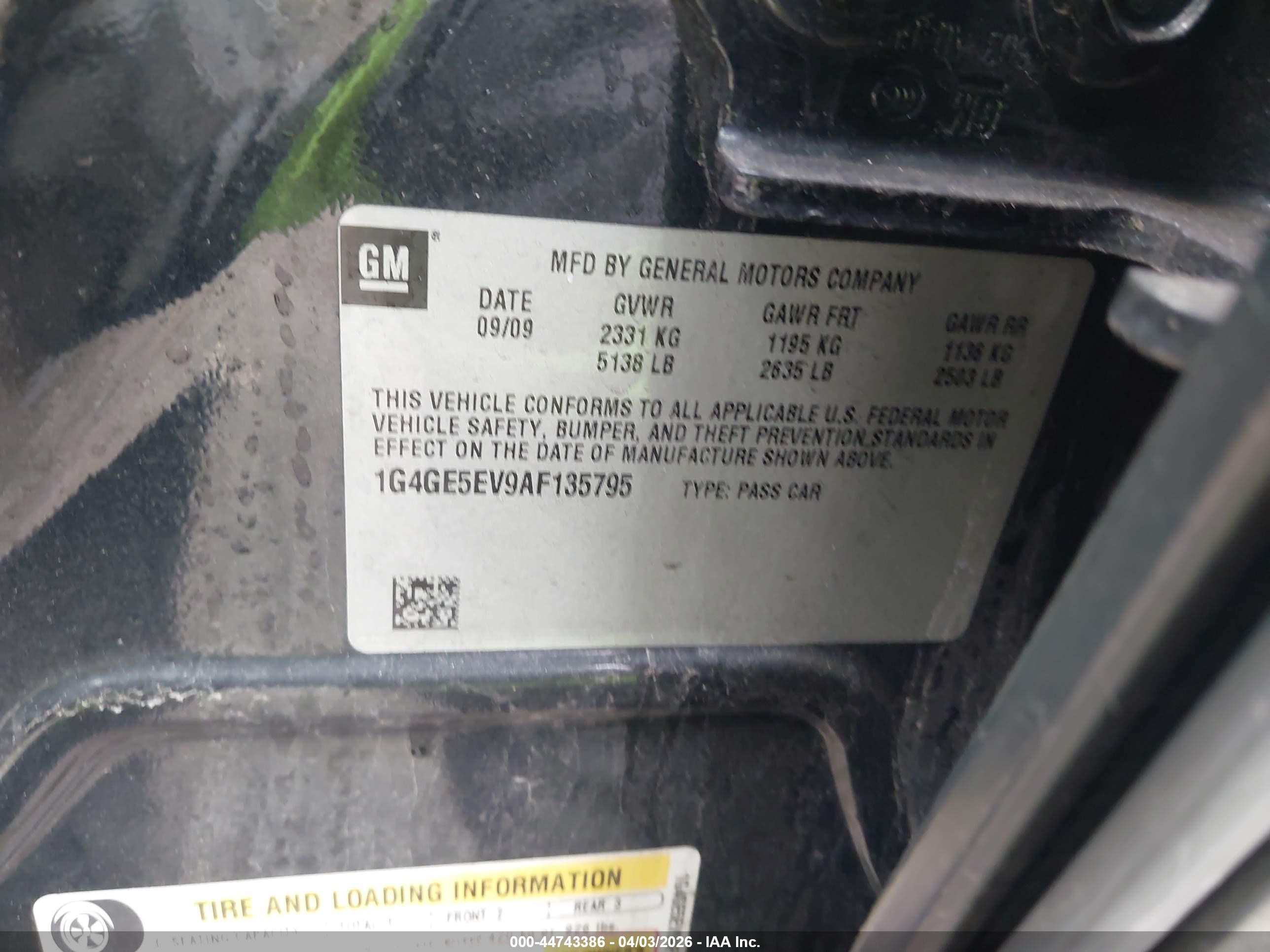 2010 Buick Lacrosse Cxs Black vin: 1G4GE5EV9AF135795