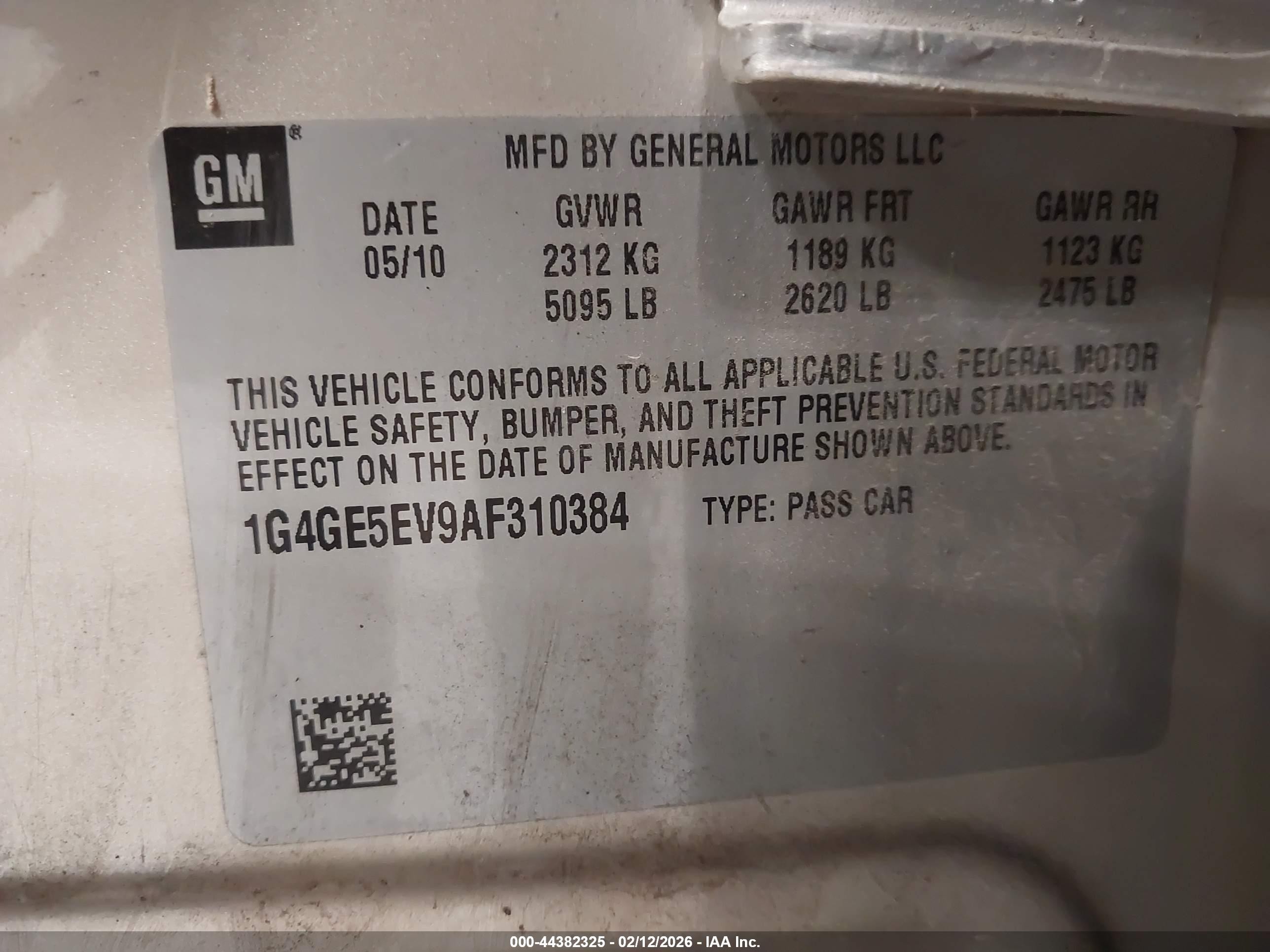 2010 Buick Lacrosse Cxs Gold vin: 1G4GE5EV9AF310384