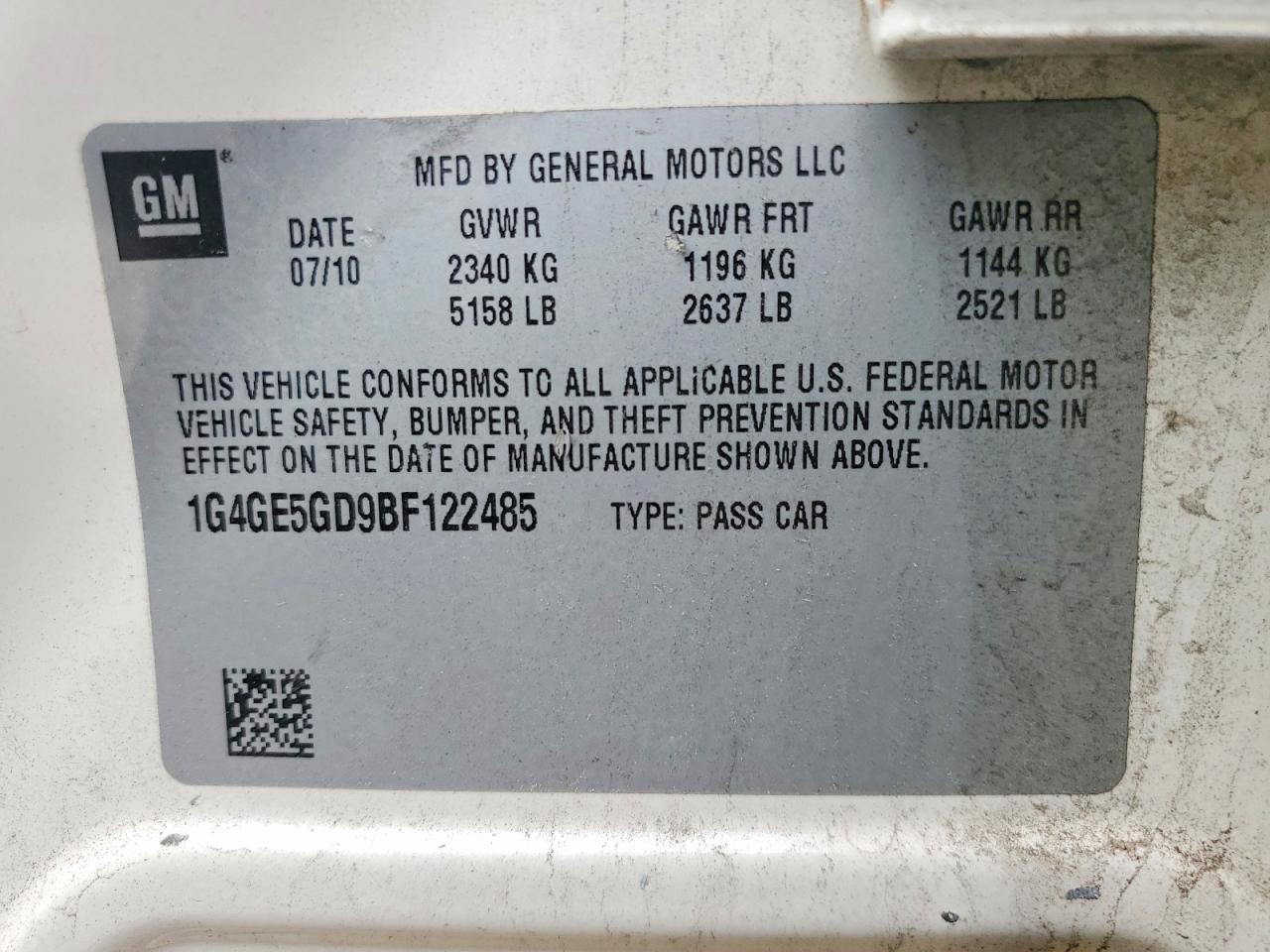 2011 Buick Lacrosse Cxs Cream vin: 1G4GE5GD9BF122485
