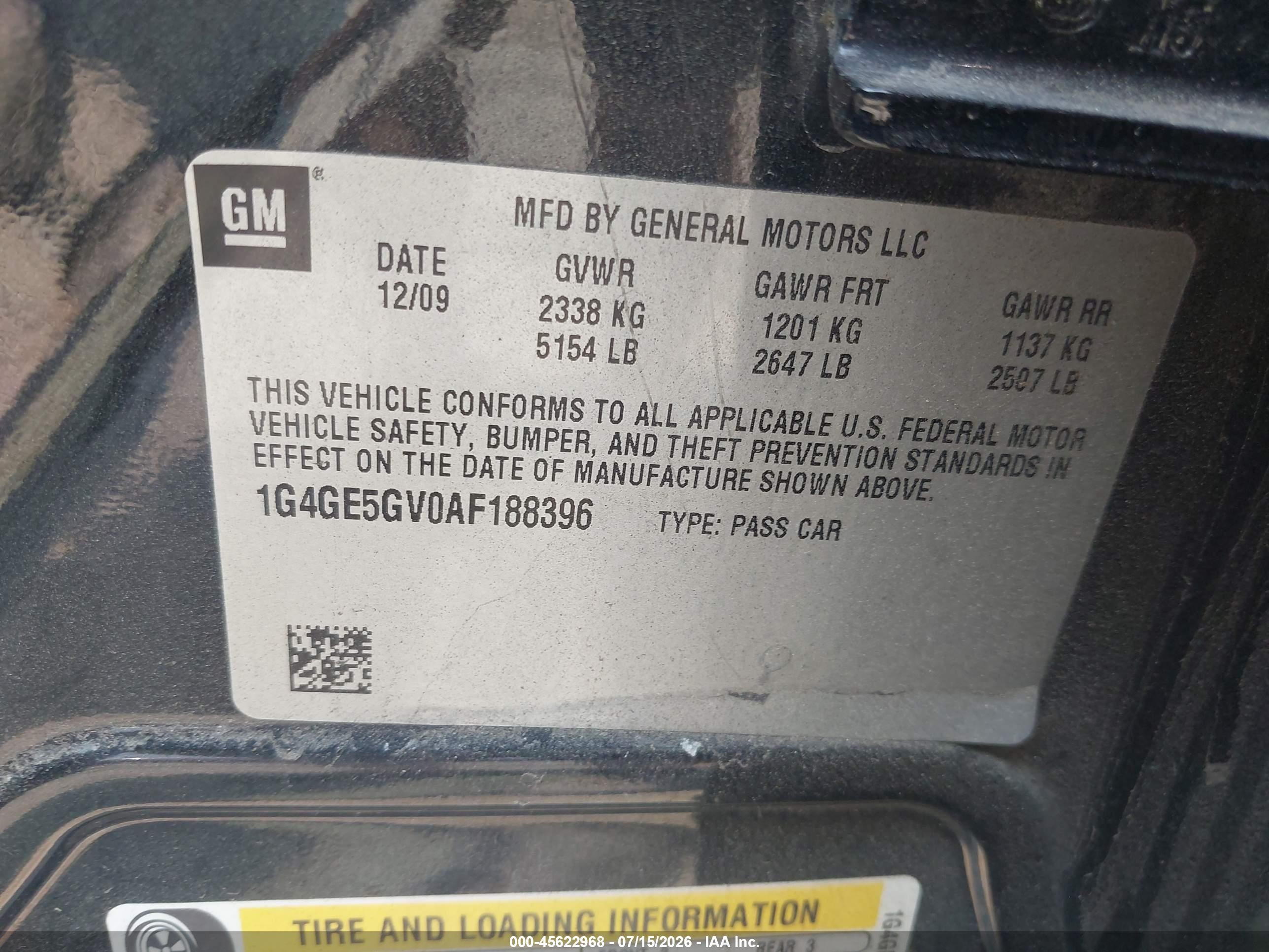2010 Buick Lacrosse Cxs Black vin: 1G4GE5GV0AF188396