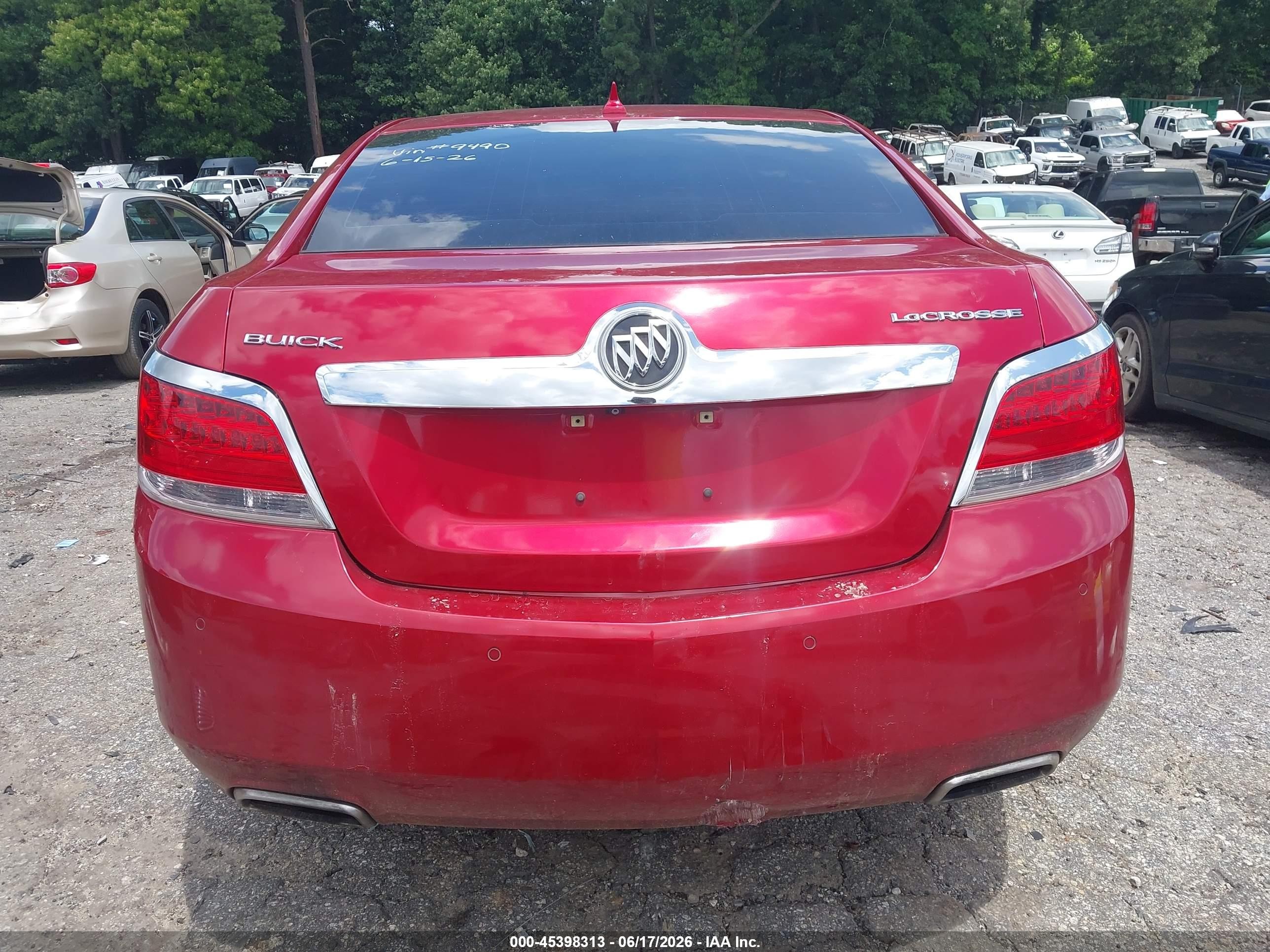 2013 Buick Lacrosse Premium 1 Group Red vin: 1G4GF5E33DF309490