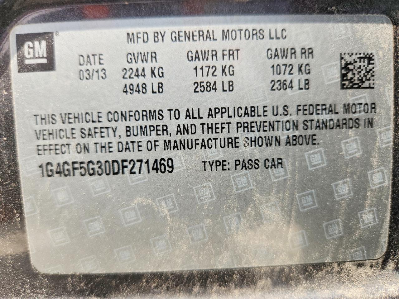 2013 Buick Lacrosse Premium Gray vin: 1G4GF5G30DF271469
