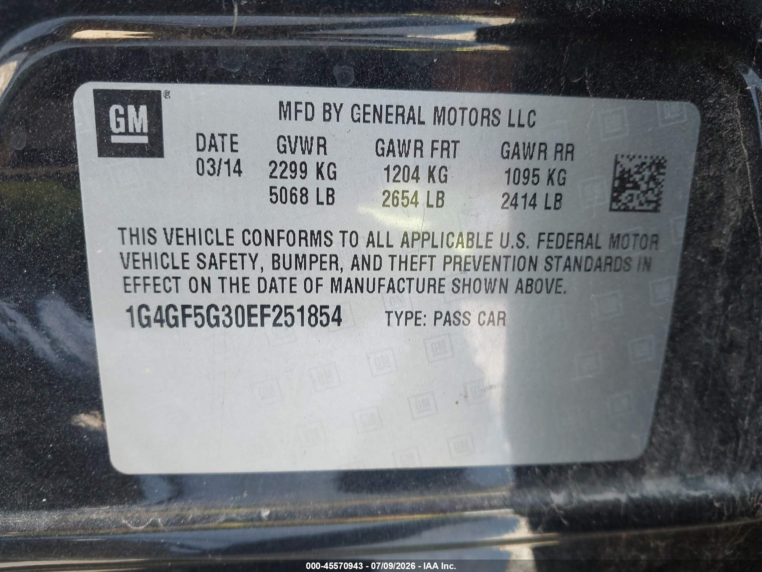 2014 Buick Lacrosse Premium Ii Group Black vin: 1G4GF5G30EF251854