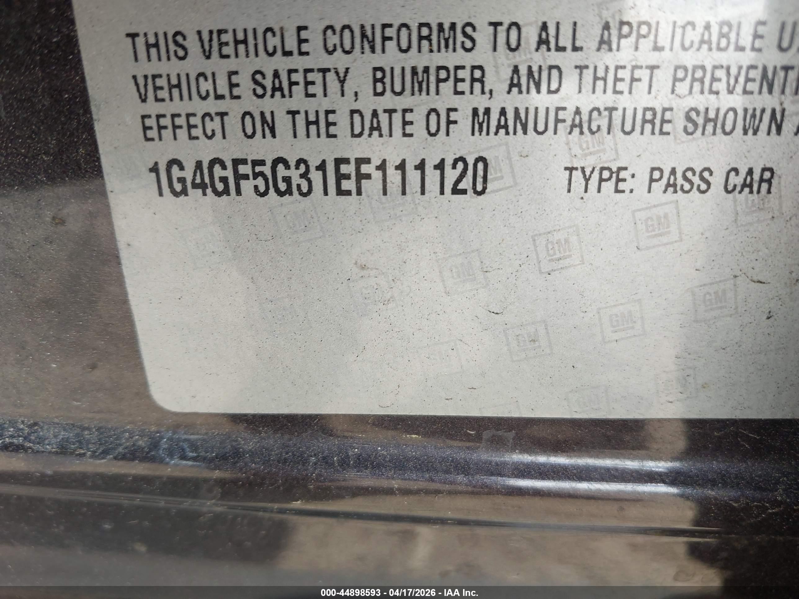 2014 Buick Lacrosse Premium Ii Group Gray vin: 1G4GF5G31EF111120