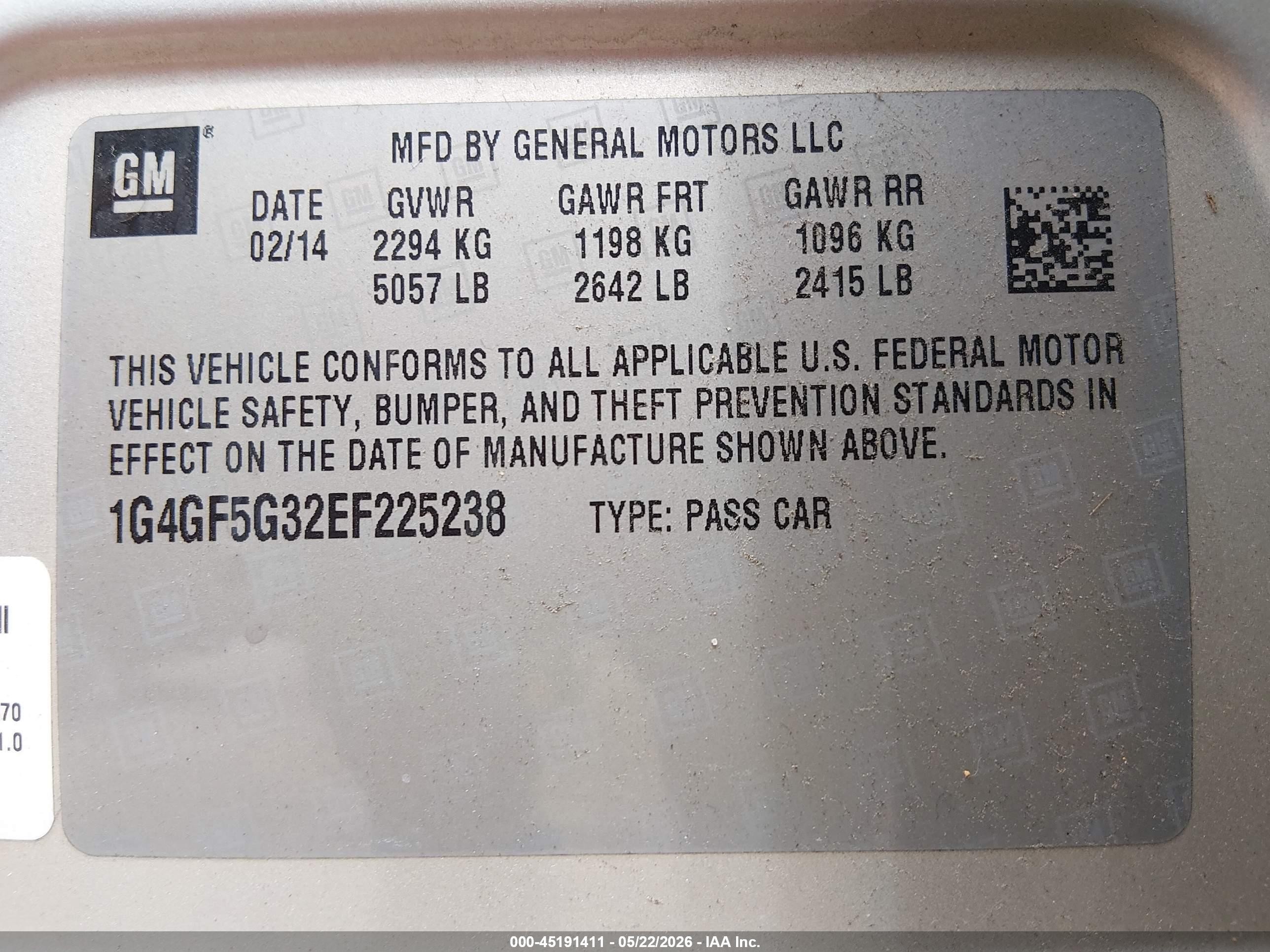 2014 Buick Lacrosse Premium Ii Group Tan vin: 1G4GF5G32EF225238