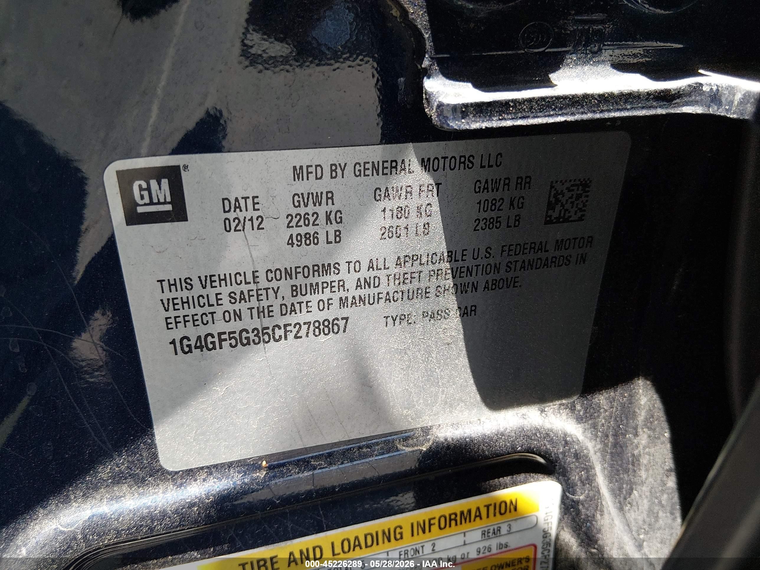 2012 Buick Lacrosse Premium 2 Group Blue vin: 1G4GF5G35CF278867