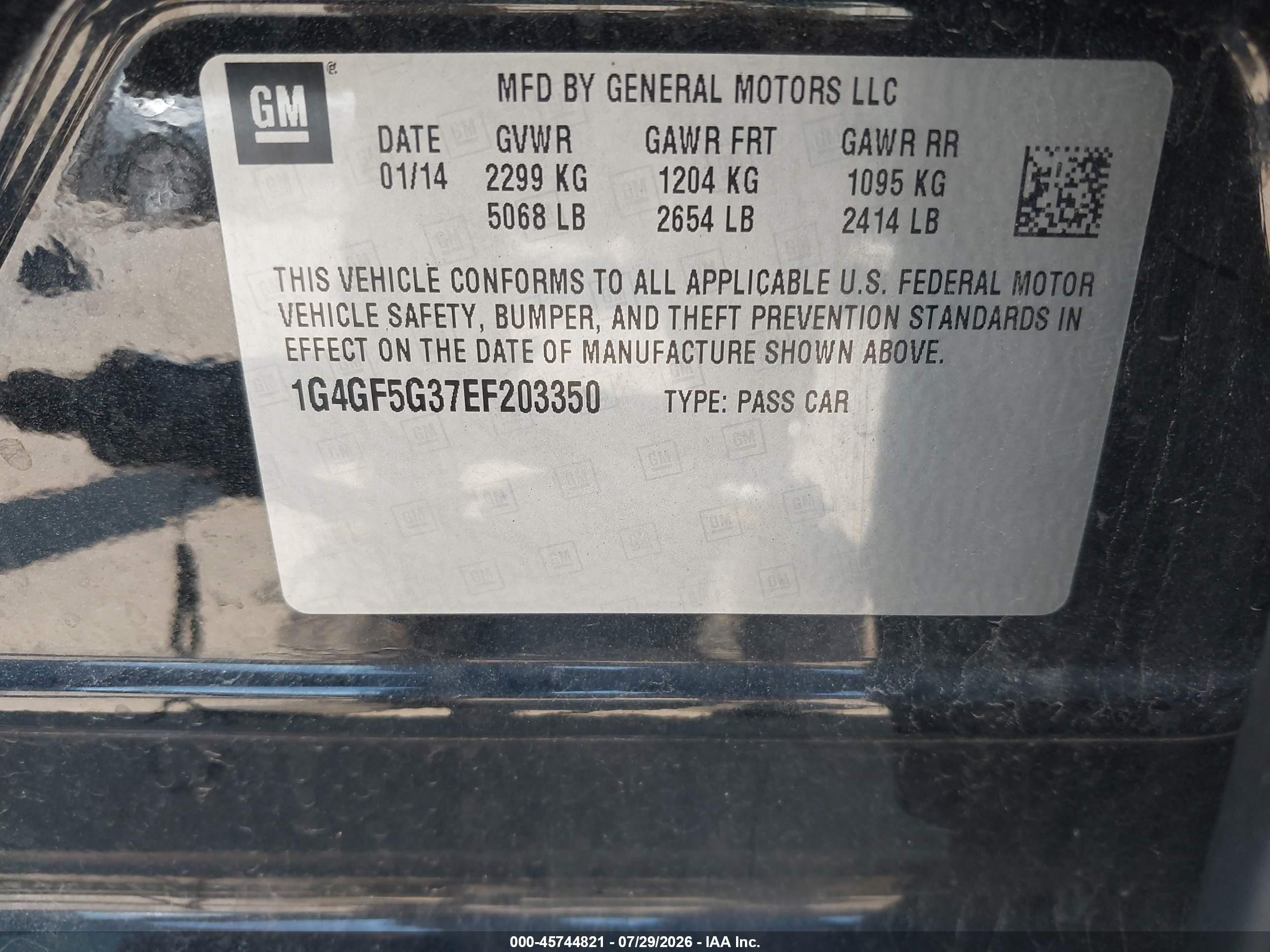 2014 Buick Lacrosse Premium Ii Group Black vin: 1G4GF5G37EF203350
