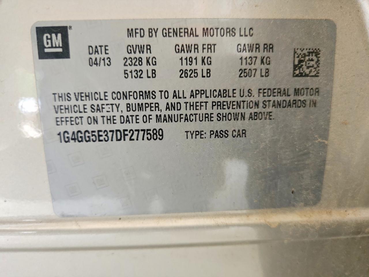 2013 Buick Lacrosse Premium Tan vin: 1G4GG5E37DF277589