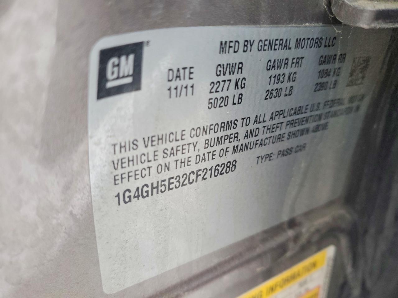 2012 Buick Lacrosse Premium Tan vin: 1G4GH5E32CF216288