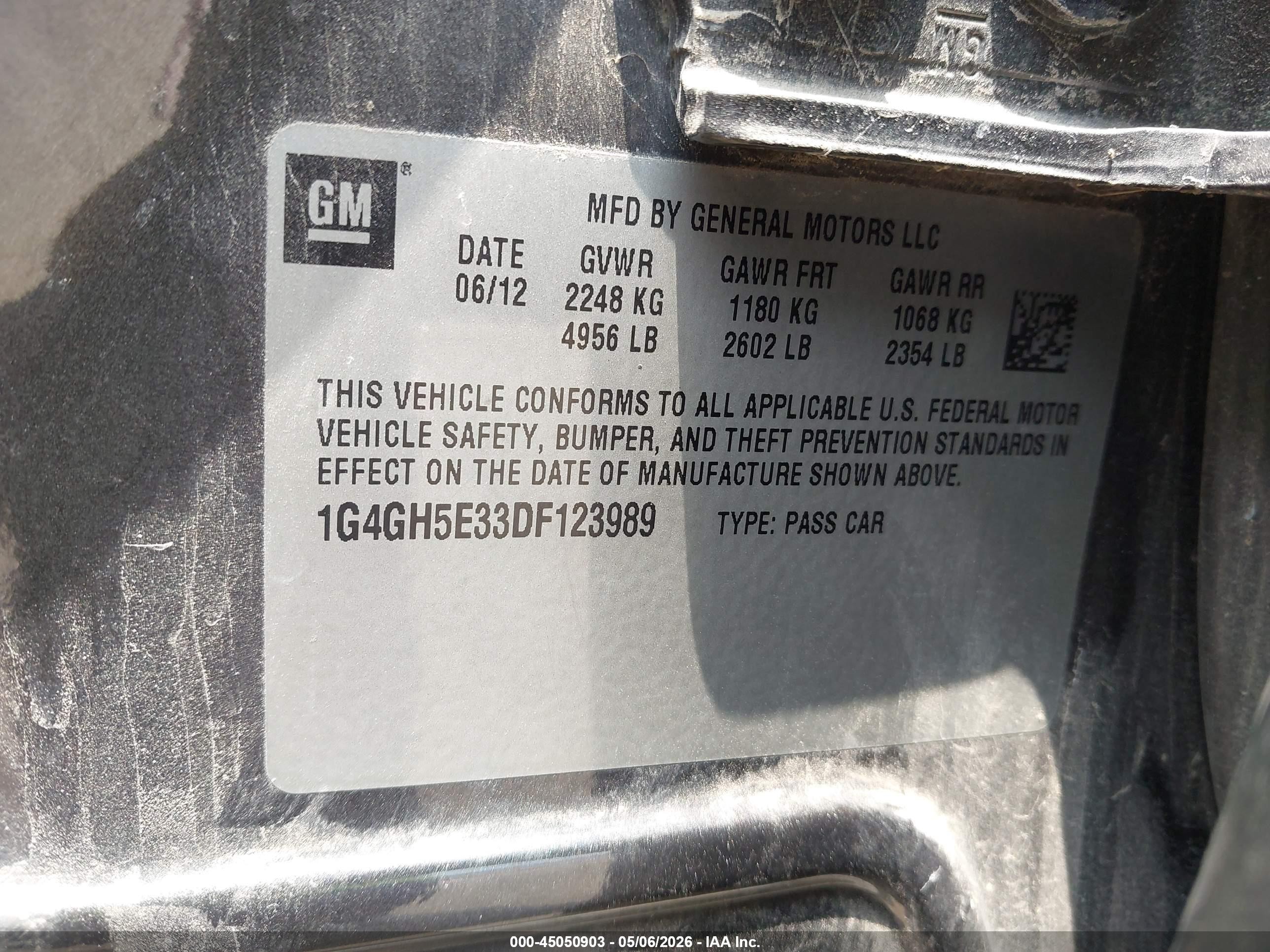 2013 Buick Lacrosse Premium 2 Group Gray vin: 1G4GH5E33DF123989