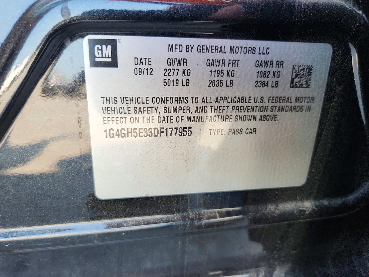 2013 Buick Lacrosse Premium Black vin: 1G4GH5E33DF177955