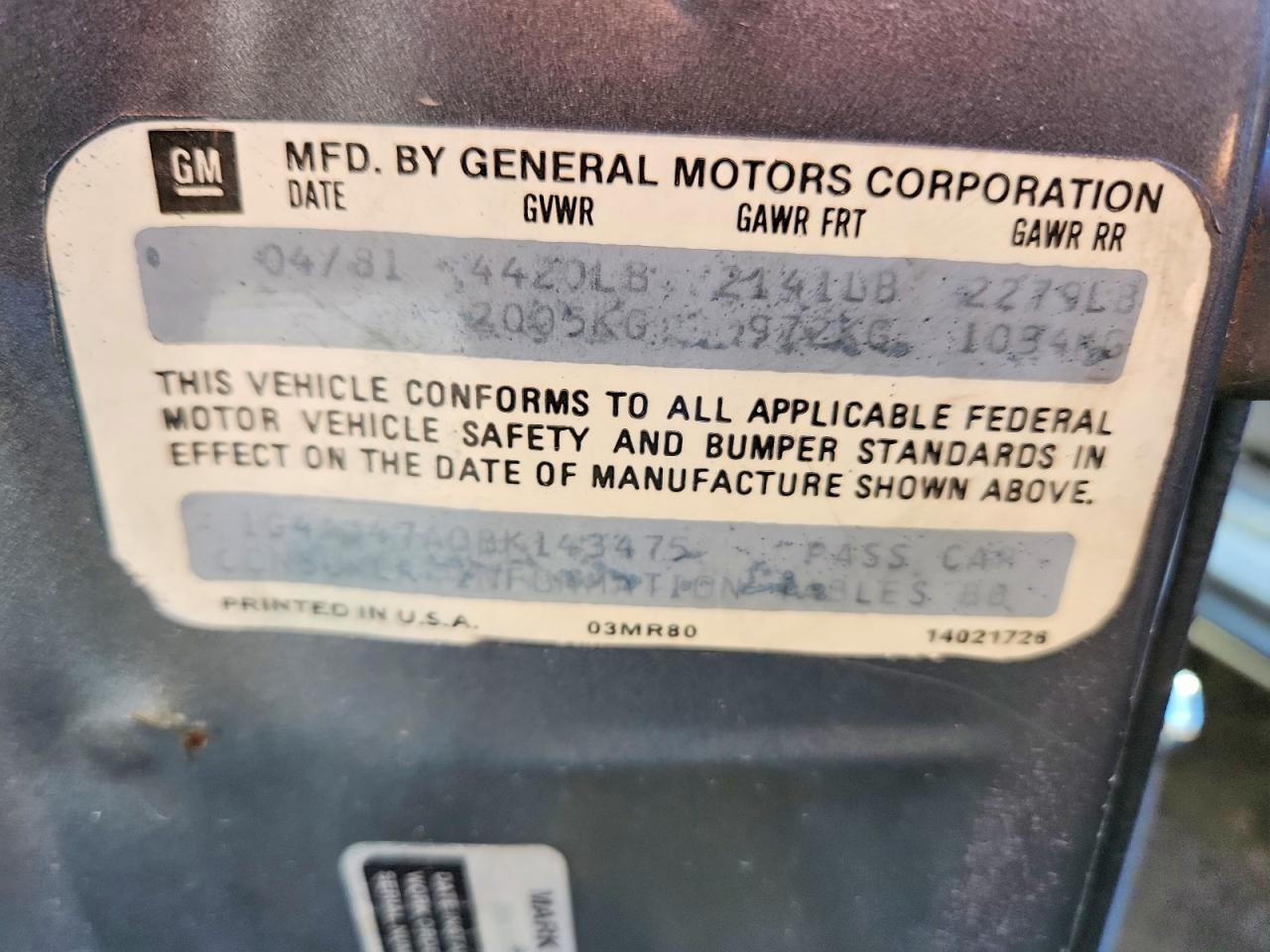 1986 Buick Regal Gray vin: 1G4GJ47AXGP215688