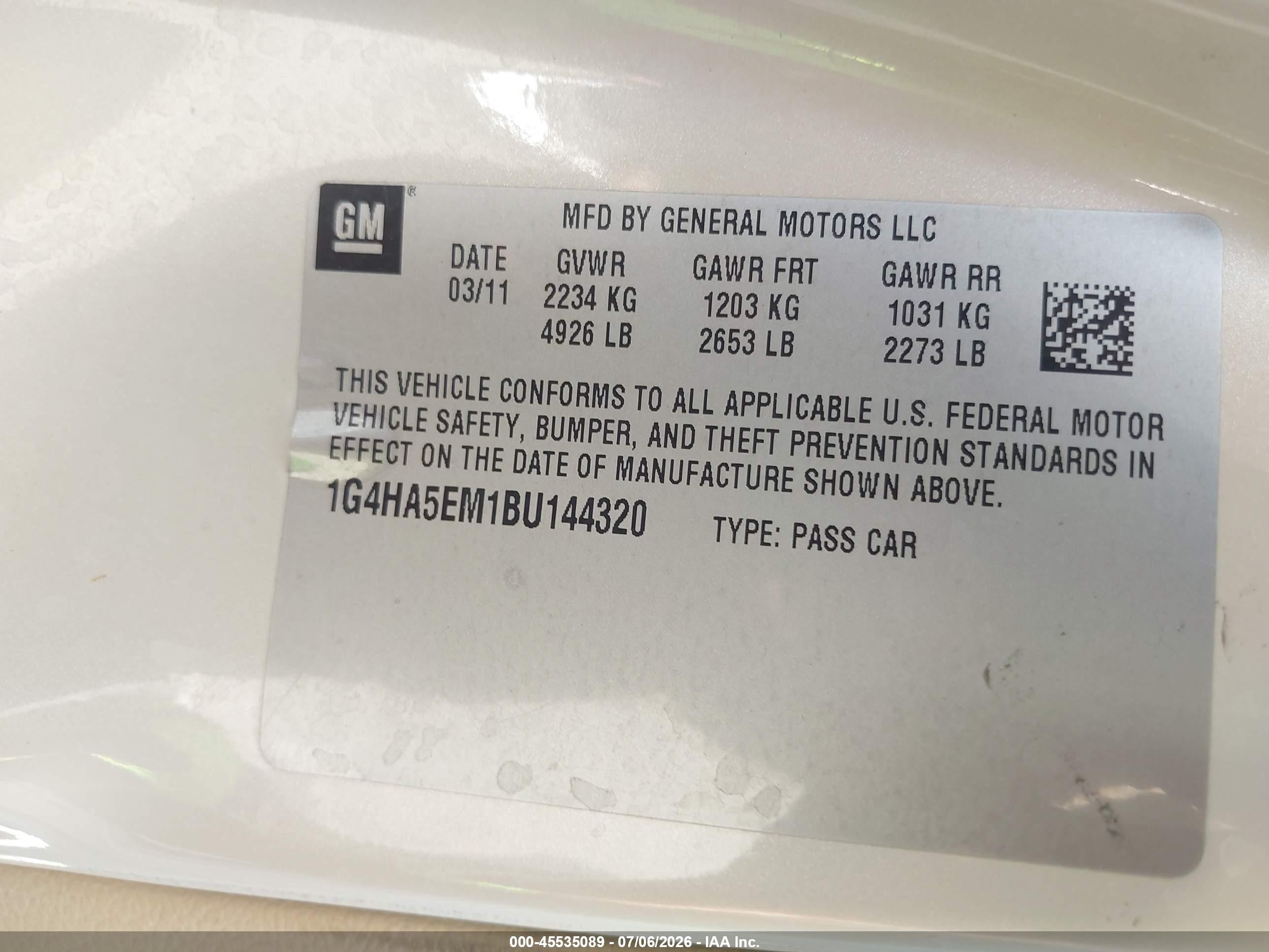 2011 Buick Lucerne Cx Золотой vin: 1G4HA5EM1BU144320