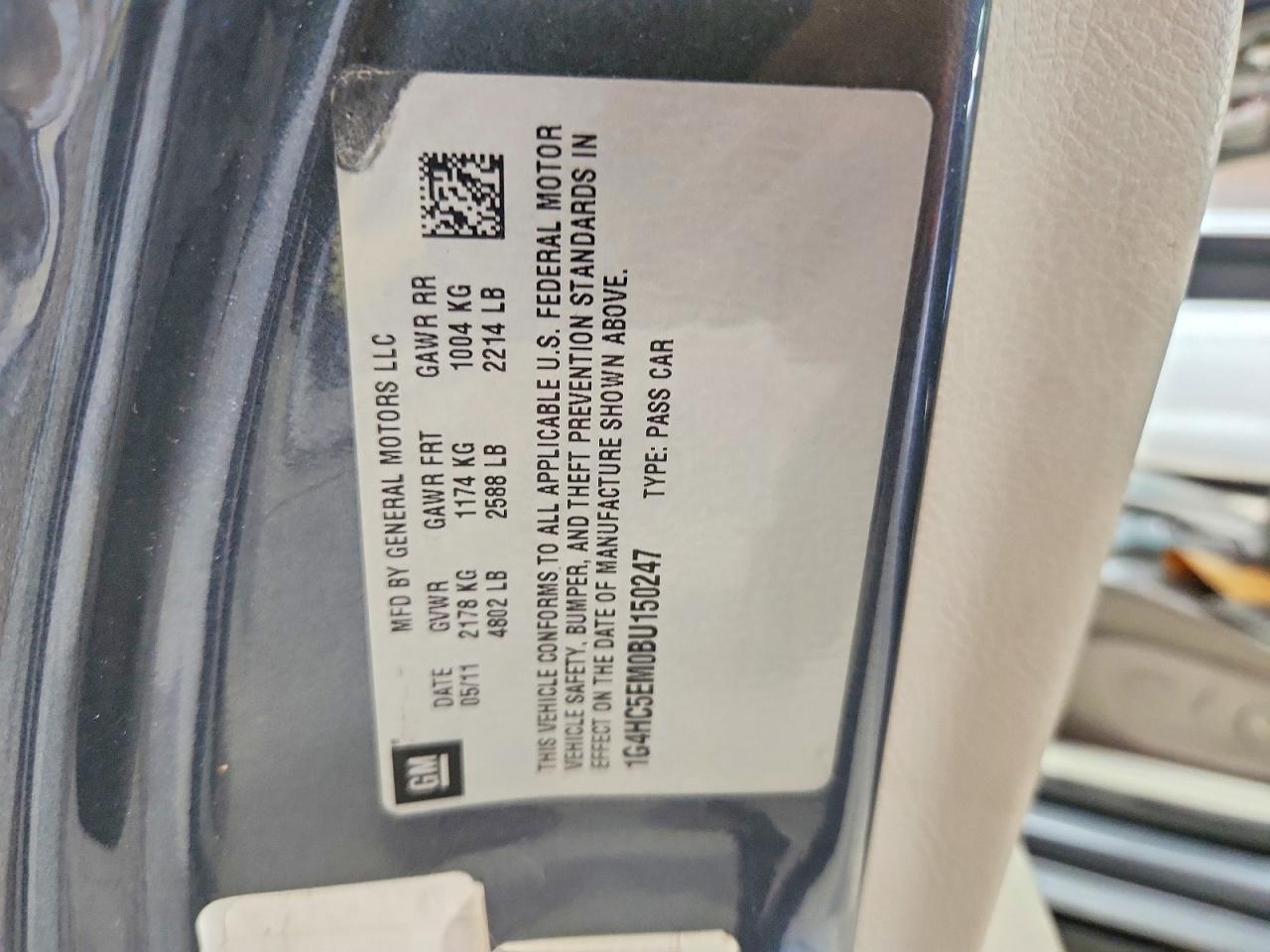 2011 Buick Lucerne Cxl Серый vin: 1G4HC5EM0BU150247