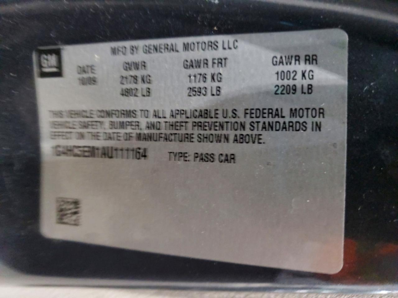 2010 Buick Lucerne Cxl Gray vin: 1G4HC5EM1AU111164