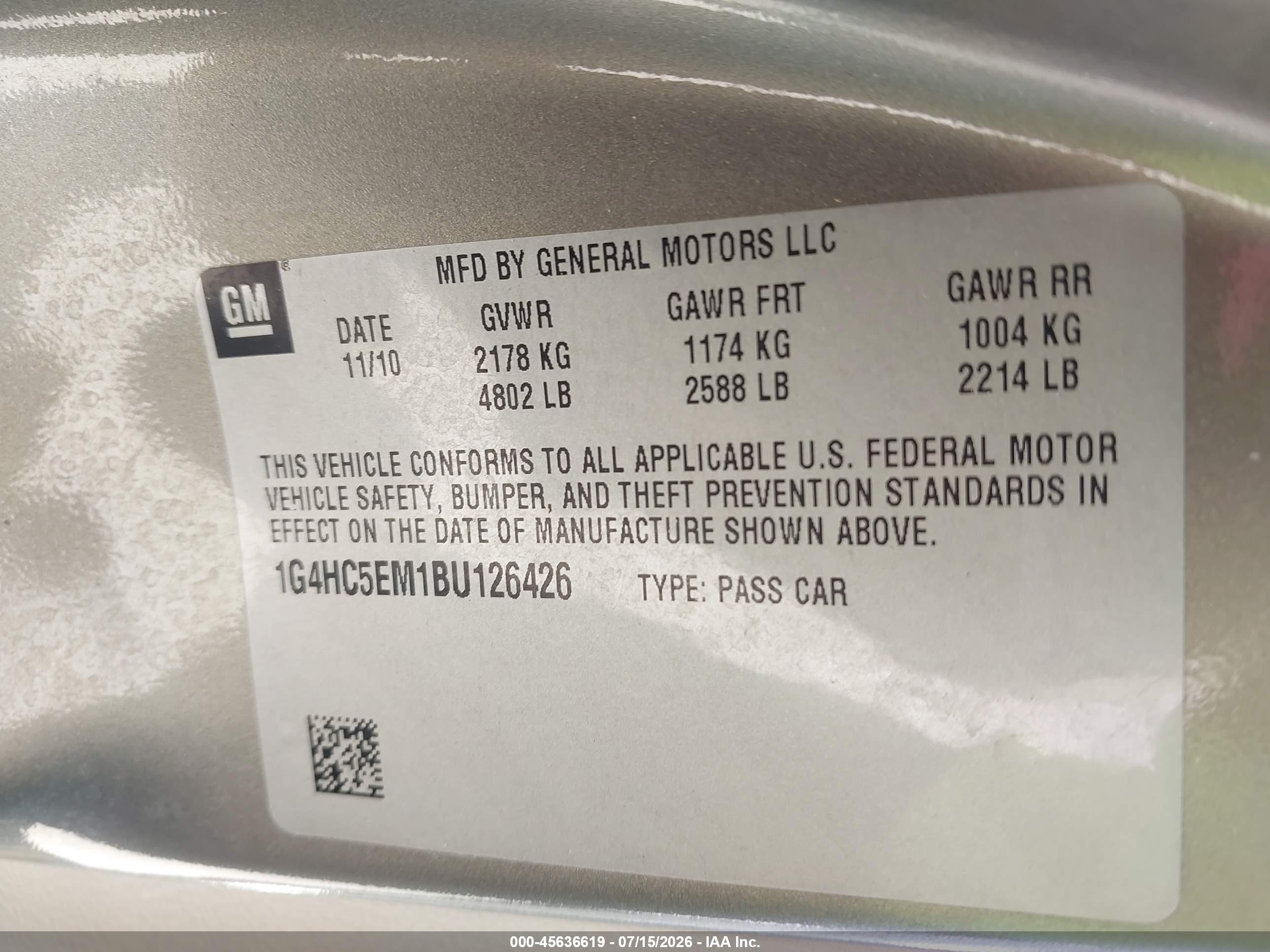 2011 Buick Lucerne Cxl Brown vin: 1G4HC5EM1BU126426