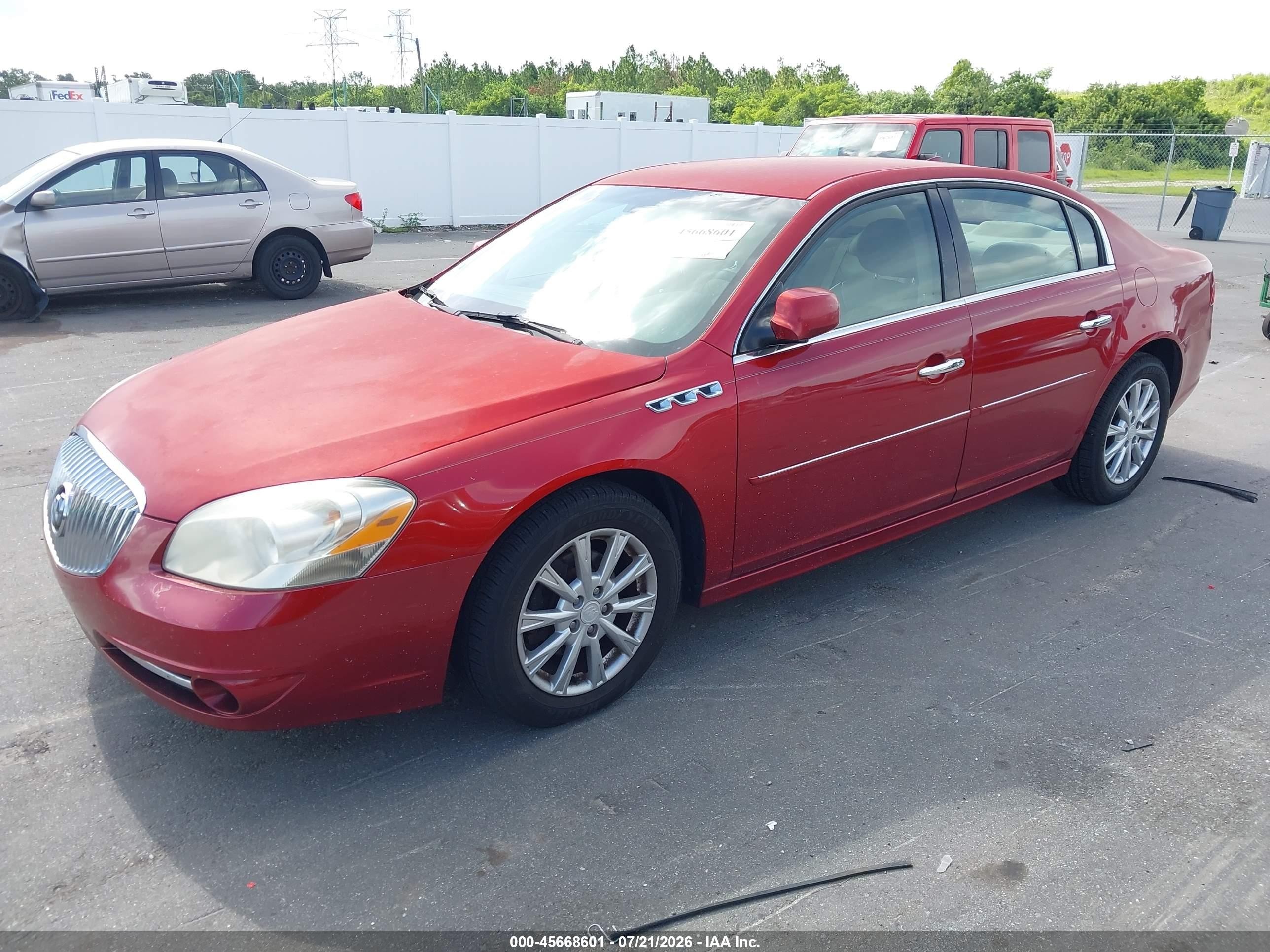 2011 Buick Lucerne Cxl Red vin: 1G4HC5EM2BU137080