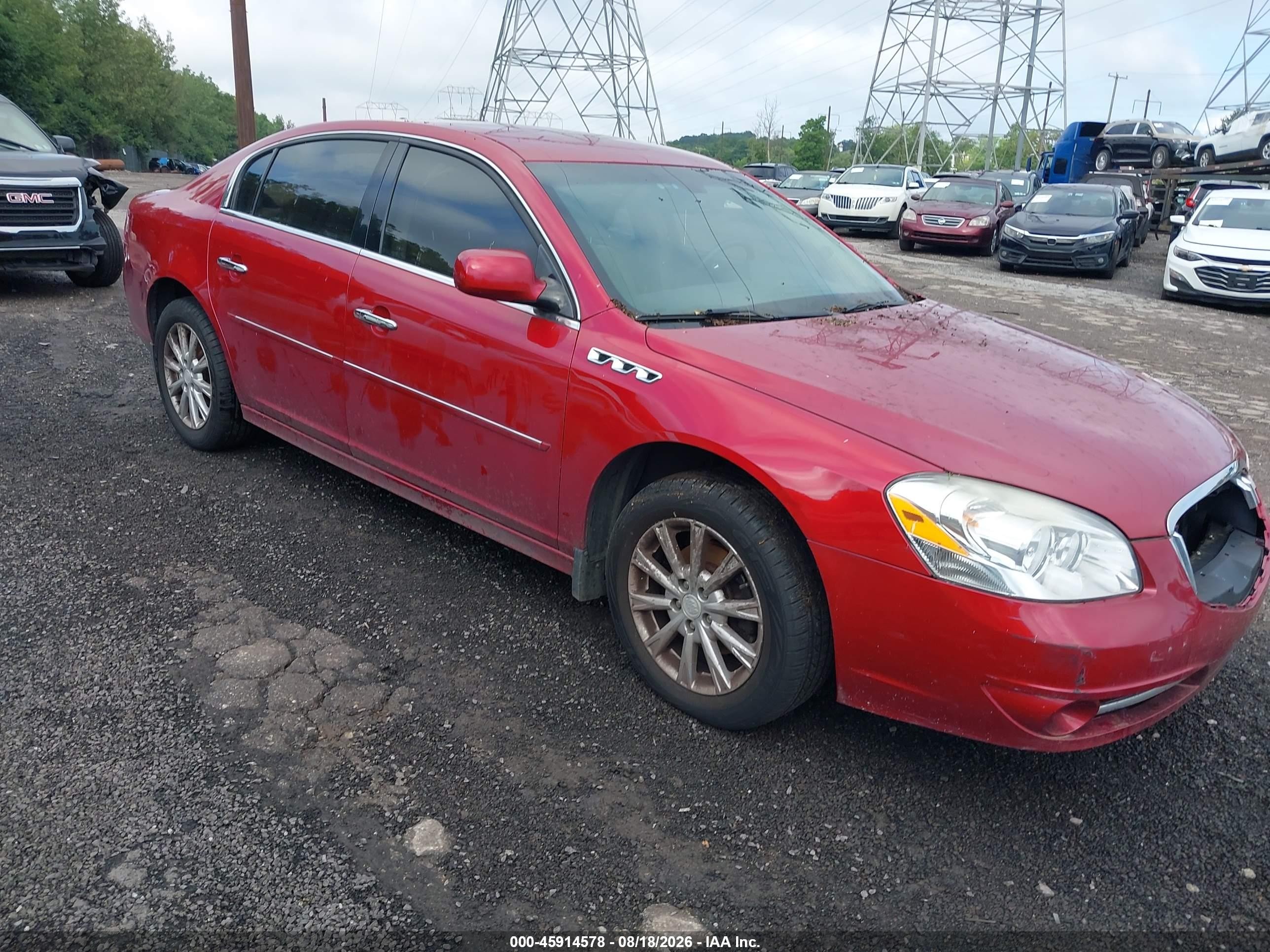 2011 Buick Lucerne Cxl Red vin: 1G4HC5EM3BU113483
