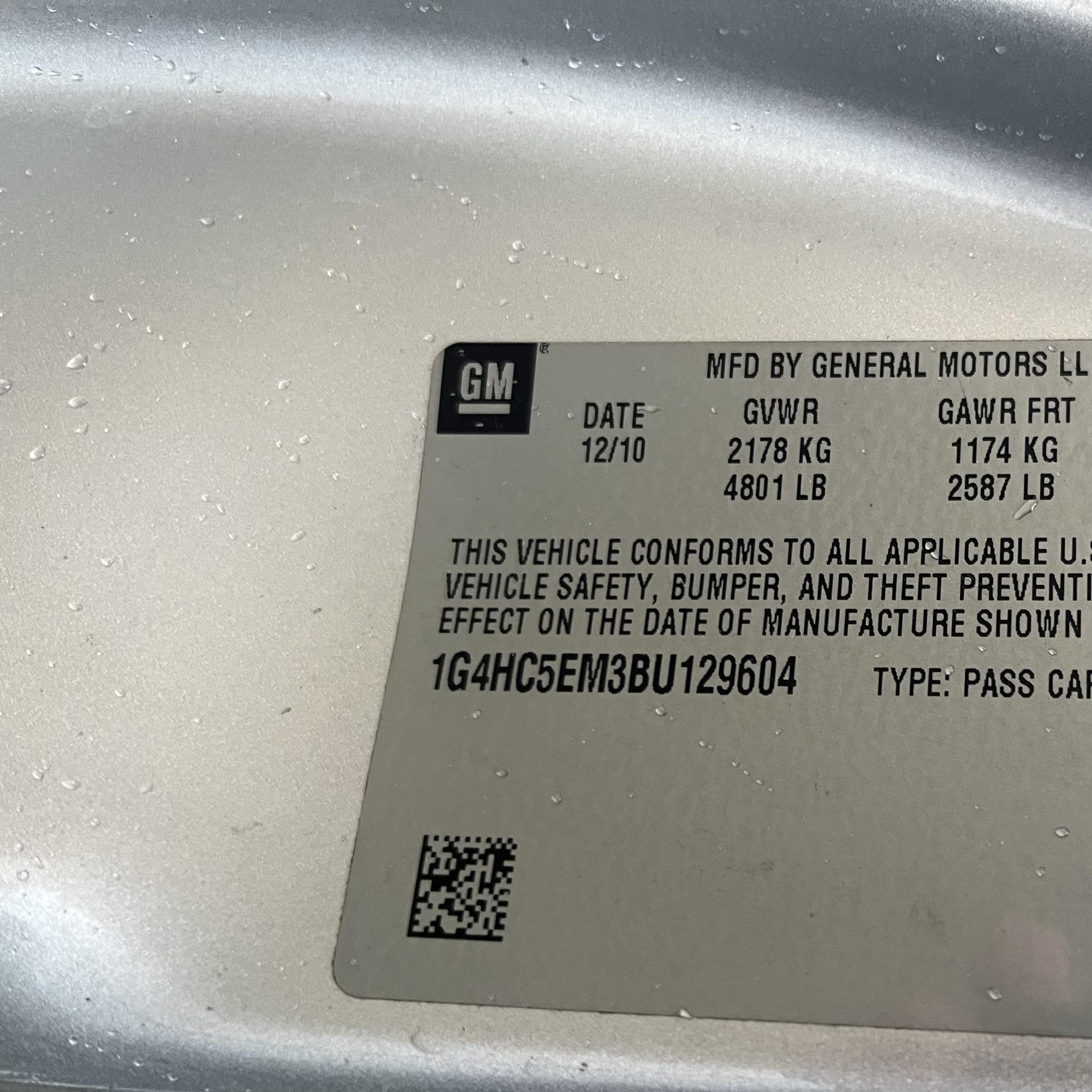 2011 Buick Lucerne Cxl Silver vin: 1G4HC5EM3BU129604
