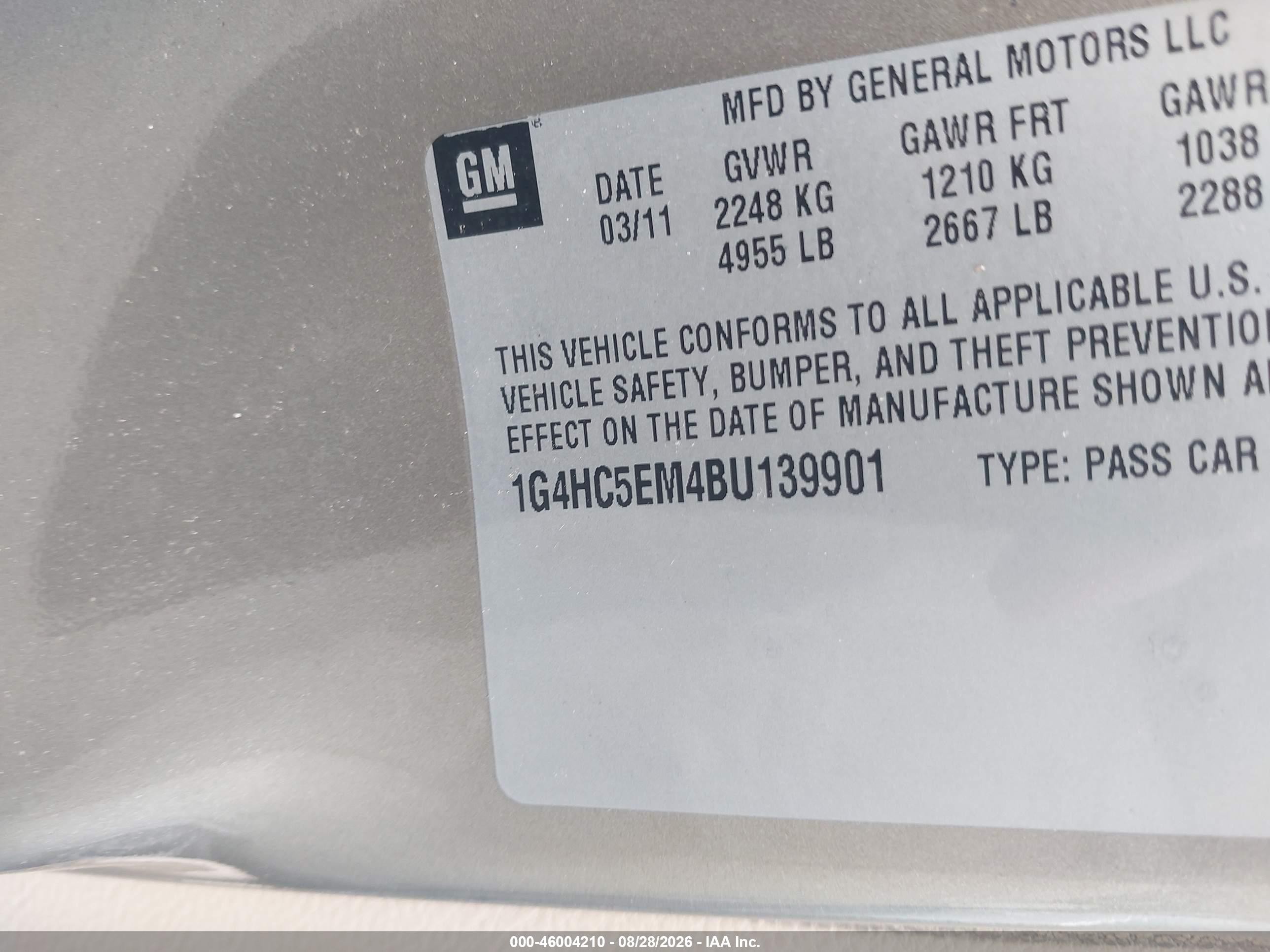 2011 Buick Lucerne Cxl Brown vin: 1G4HC5EM4BU139901