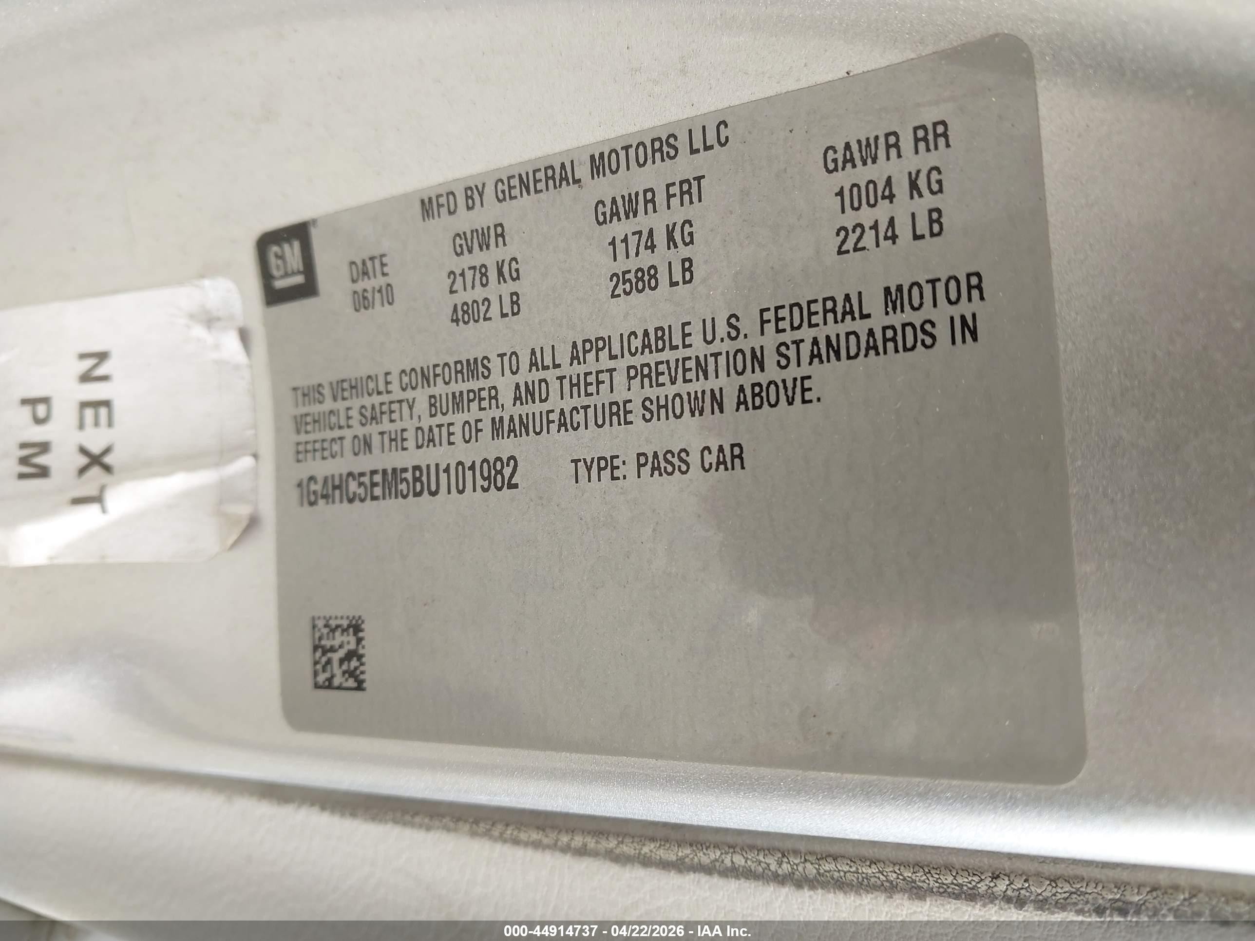 2011 Buick Lucerne Cxl Silver vin: 1G4HC5EM5BU101982