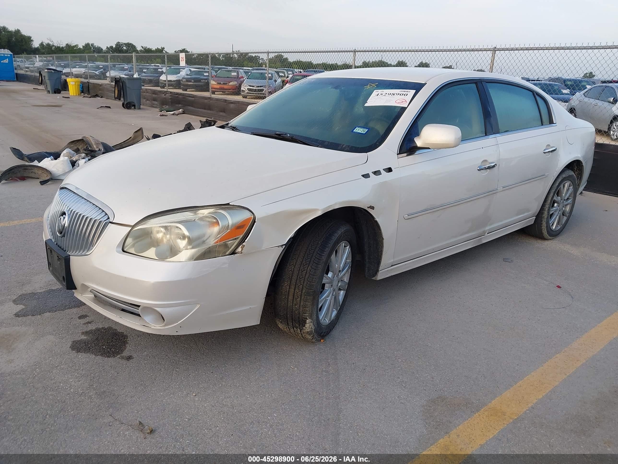 2010 Buick Lucerne Cxl White vin: 1G4HC5EM6AU129059