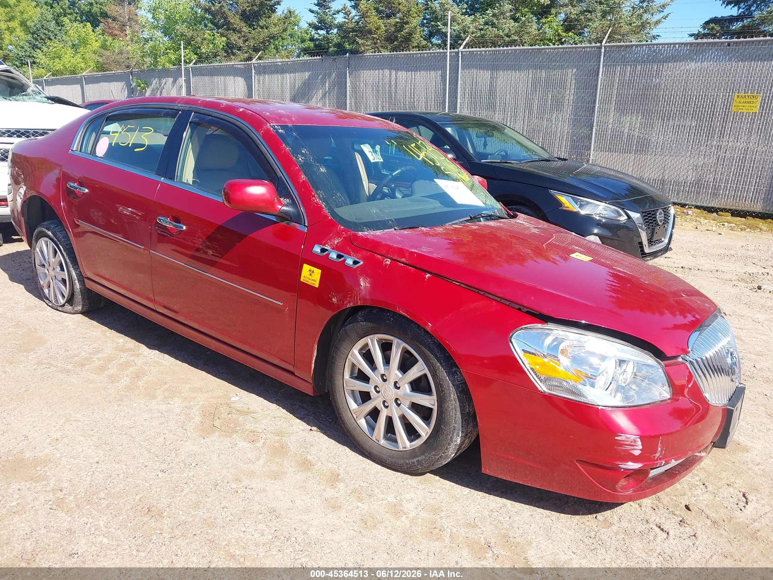 2011 Buick Lucerne Cxl Red vin: 1G4HC5EM7BU149323