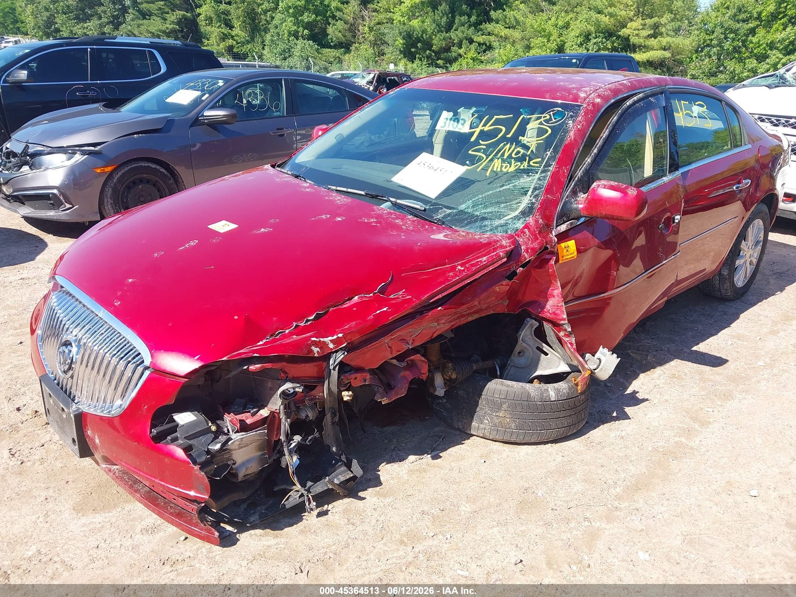 2011 Buick Lucerne Cxl Red vin: 1G4HC5EM7BU149323