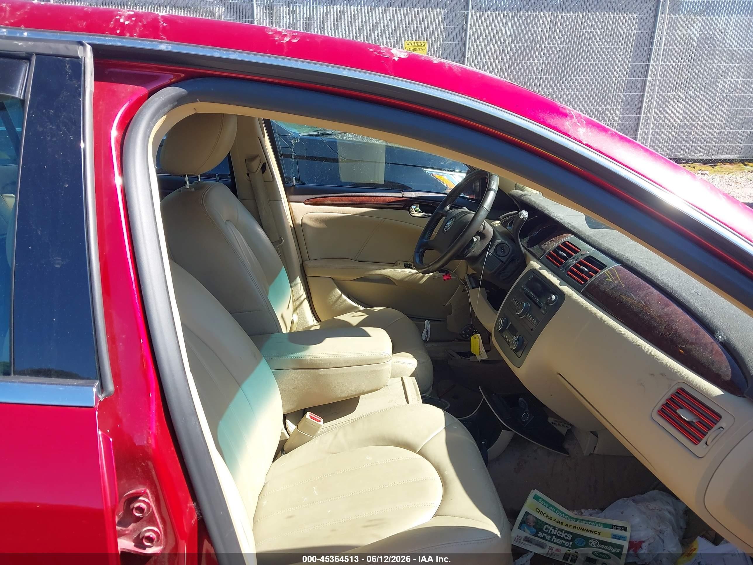 2011 Buick Lucerne Cxl Red vin: 1G4HC5EM7BU149323