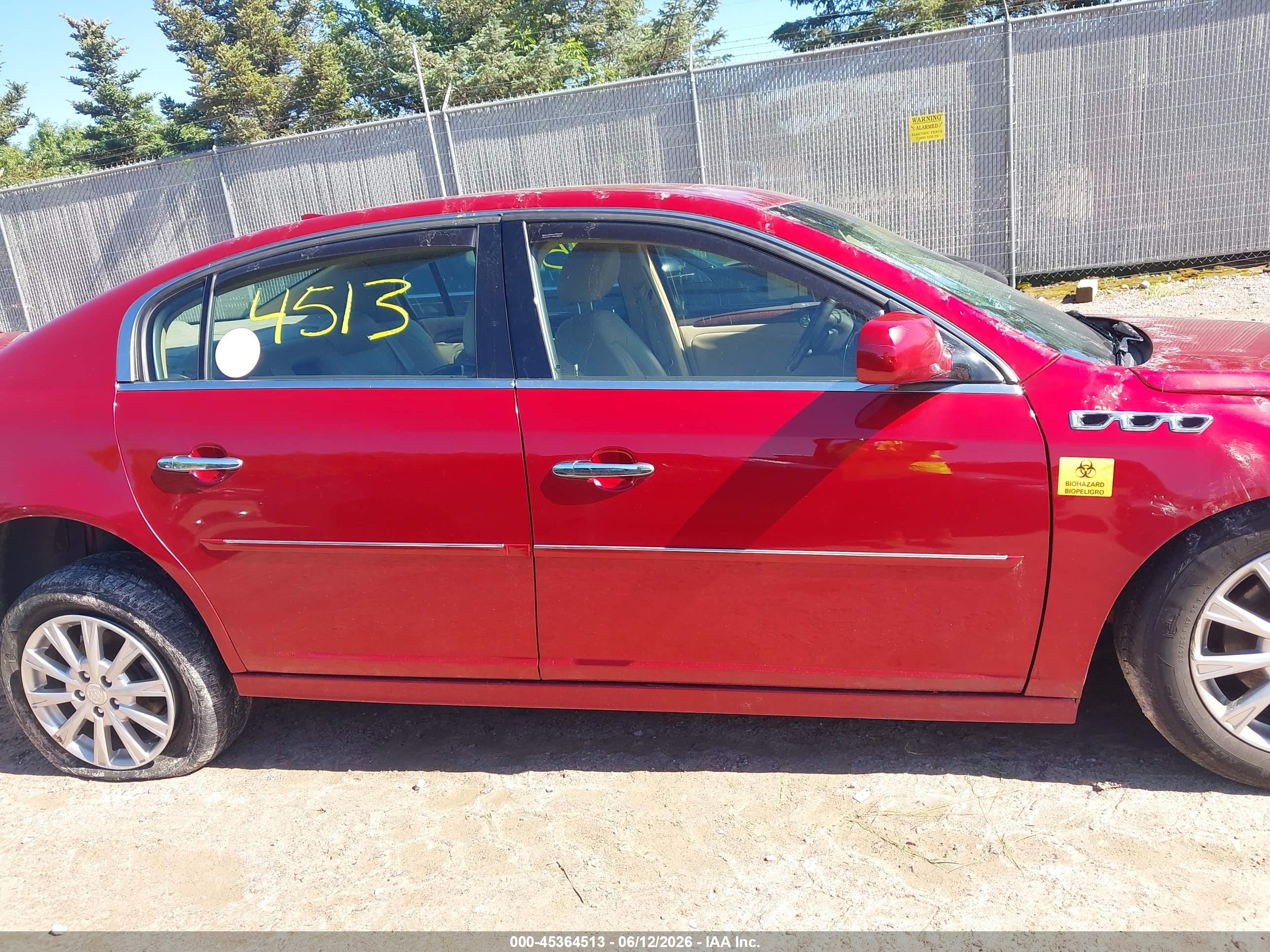 2011 Buick Lucerne Cxl Red vin: 1G4HC5EM7BU149323