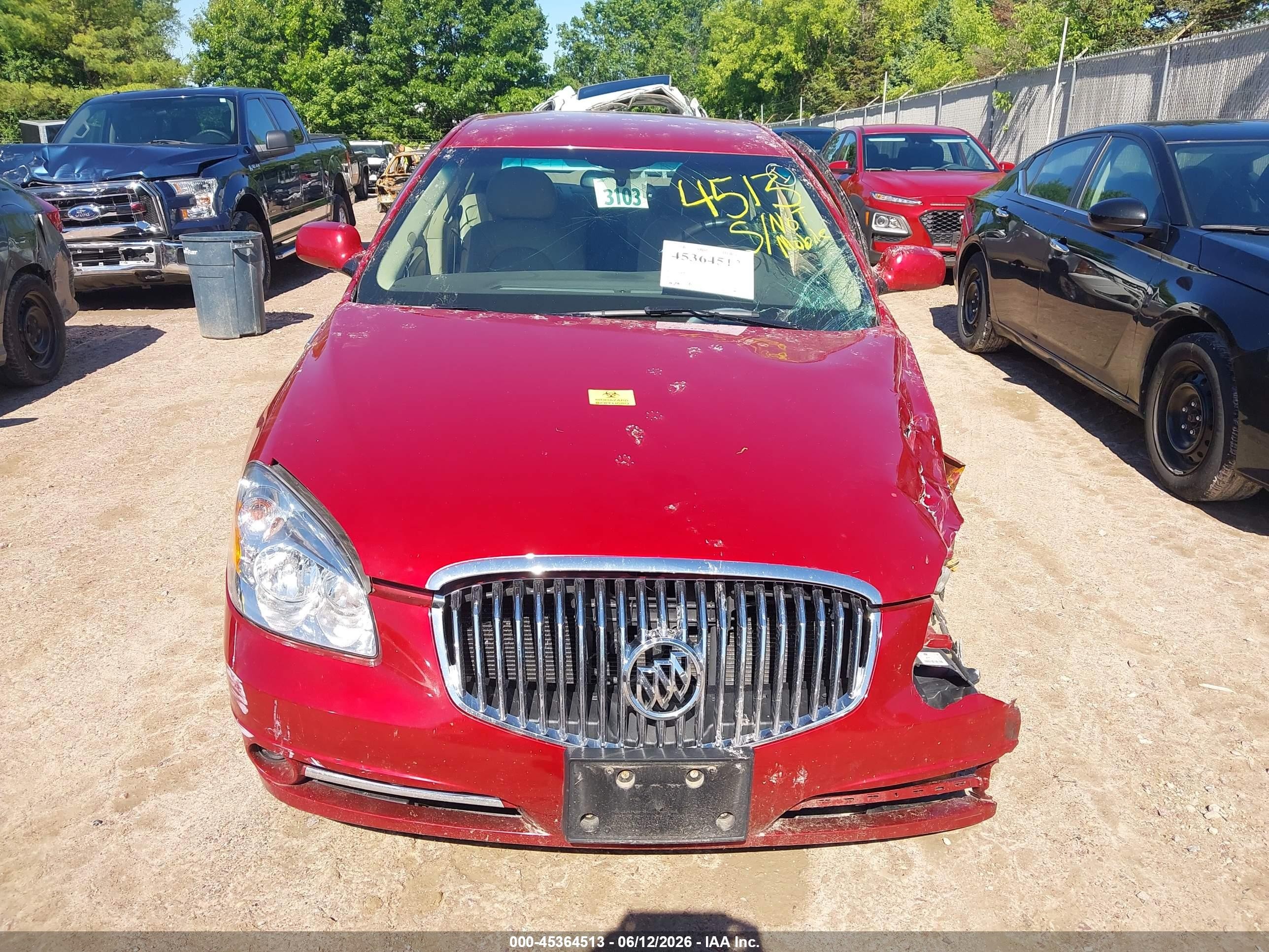 2011 Buick Lucerne Cxl Red vin: 1G4HC5EM7BU149323