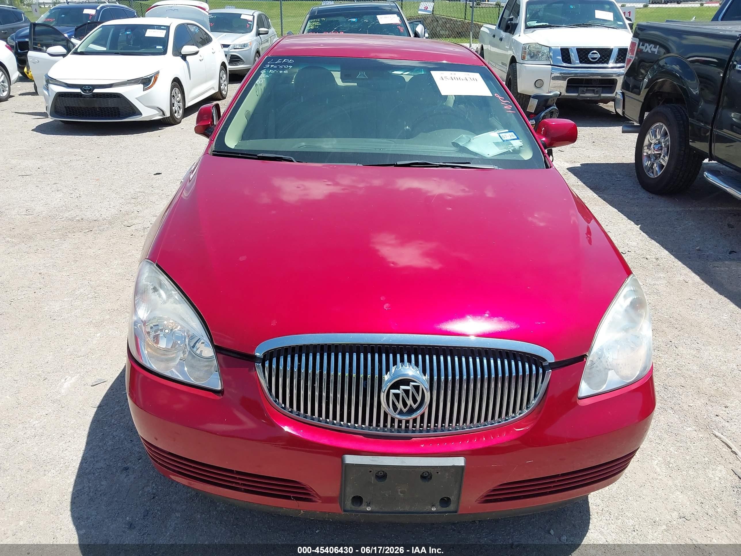 2008 Buick Lucerne Cxl Red vin: 1G4HD57208U183993