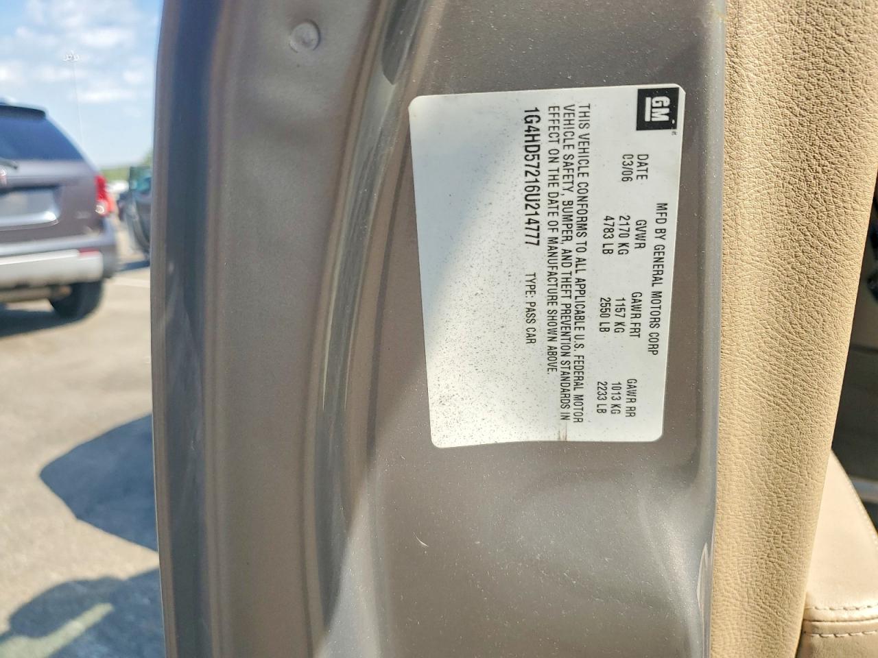 2006 Buick Lucerne Cxl Tan vin: 1G4HD57216U214777