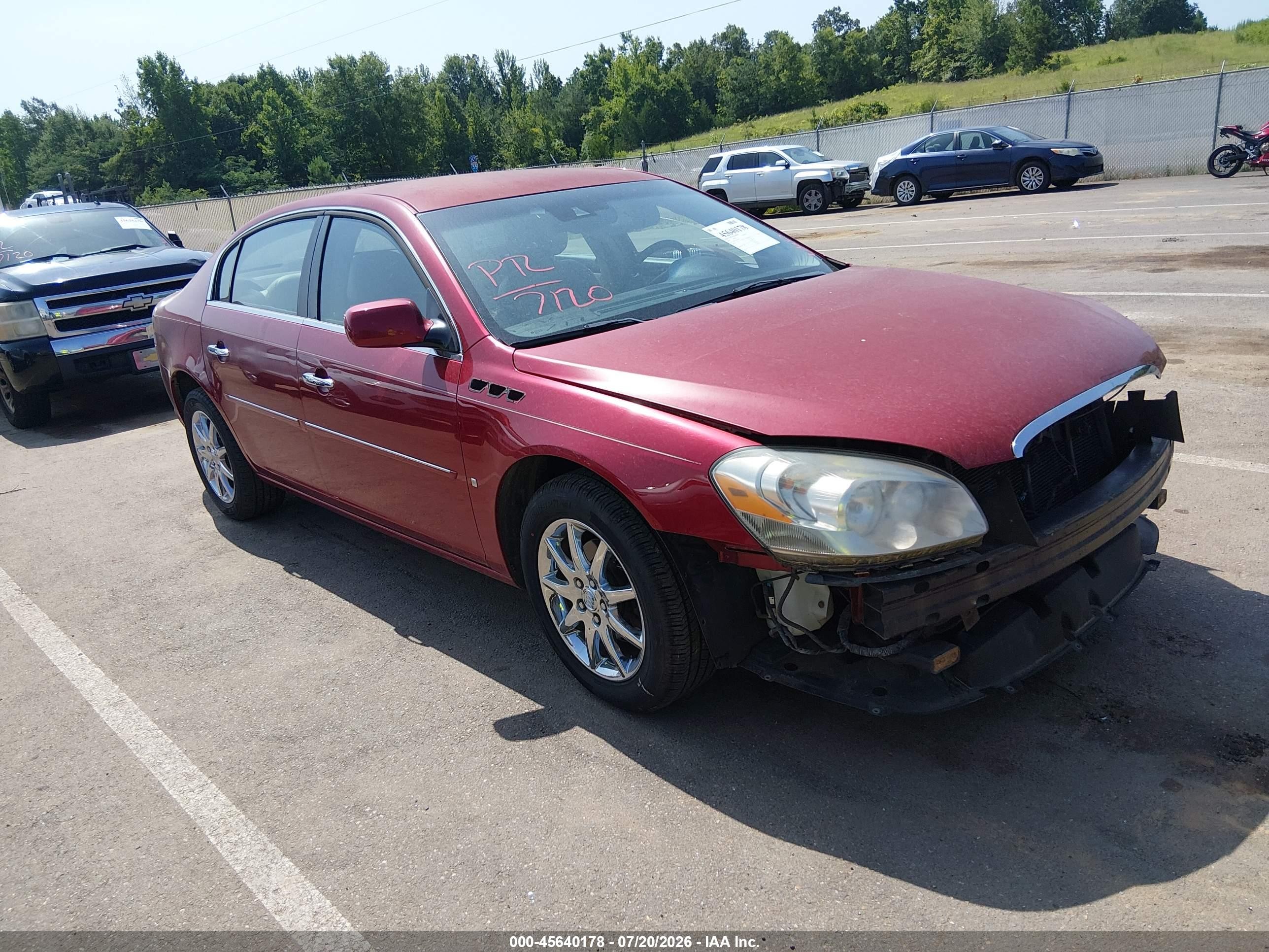 2008 Buick Lucerne Cxl Burgundy vin: 1G4HD57218U206438