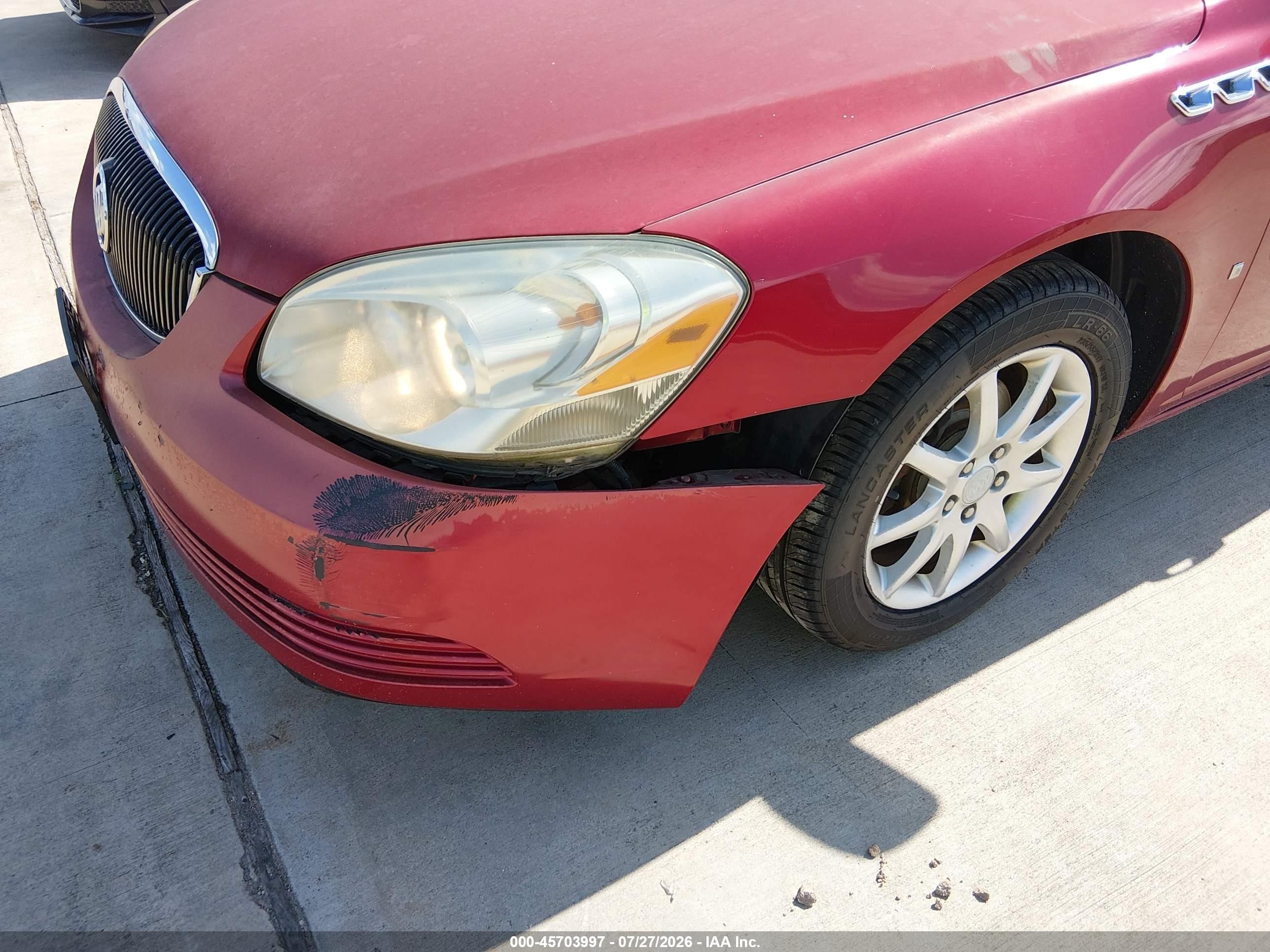 2008 Buick Lucerne Cxl Красный vin: 1G4HD57238U125683