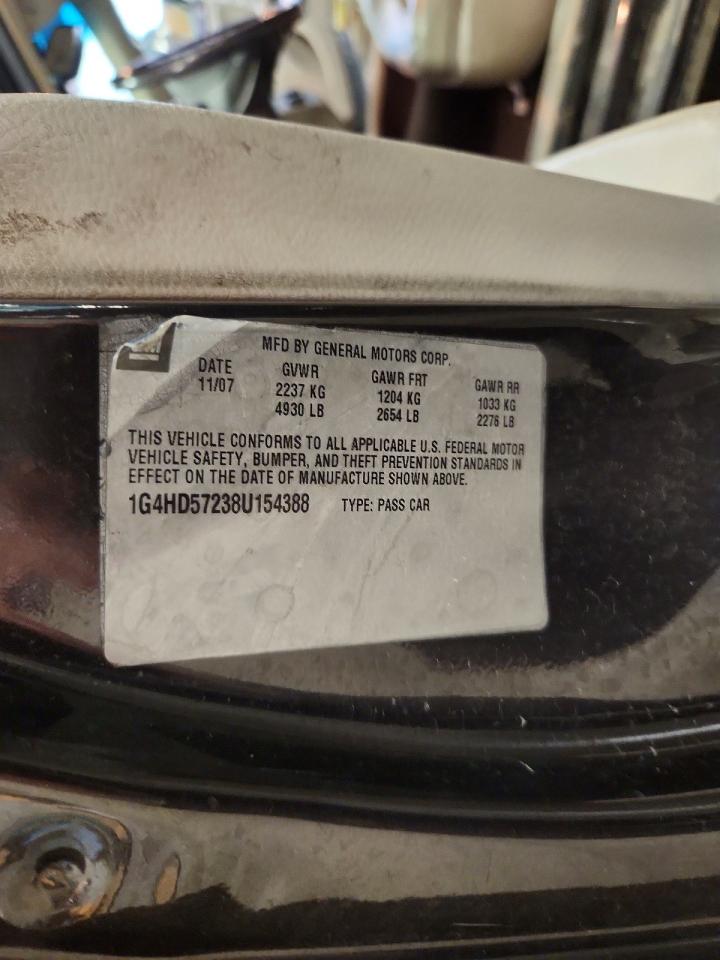 2008 Buick Lucerne Cxl Charcoal vin: 1G4HD57238U154388