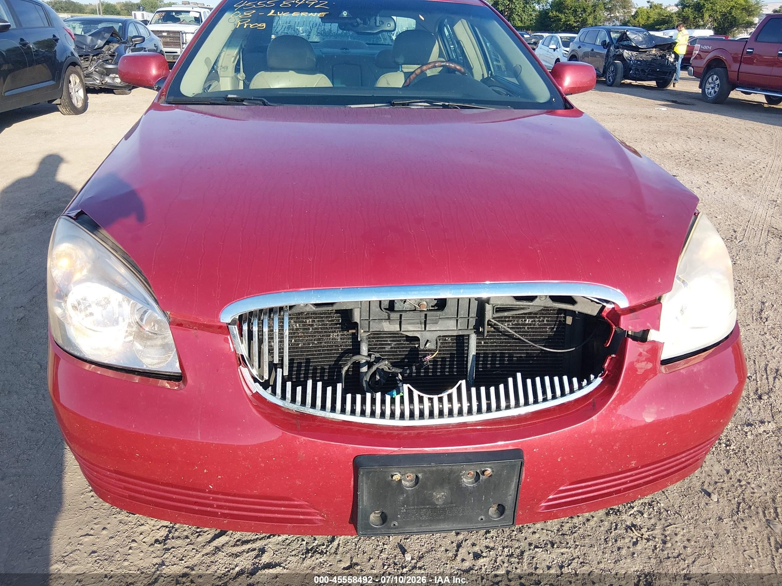 2008 Buick Lucerne Cxl Red vin: 1G4HD57268U177079