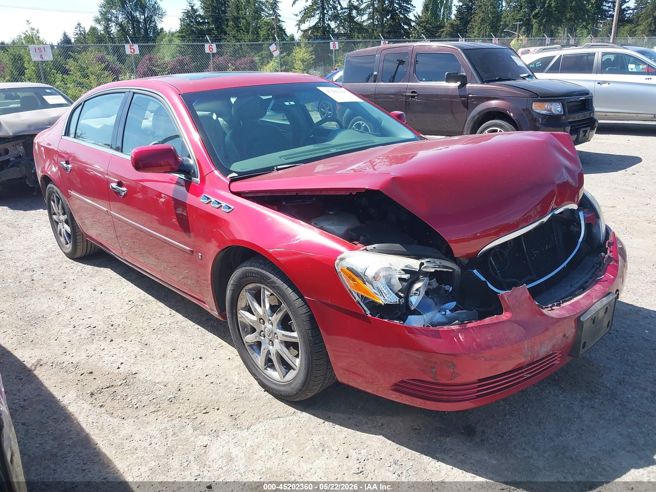 2007 Buick Lucerne Cxl Red vin: 1G4HD57297U141014