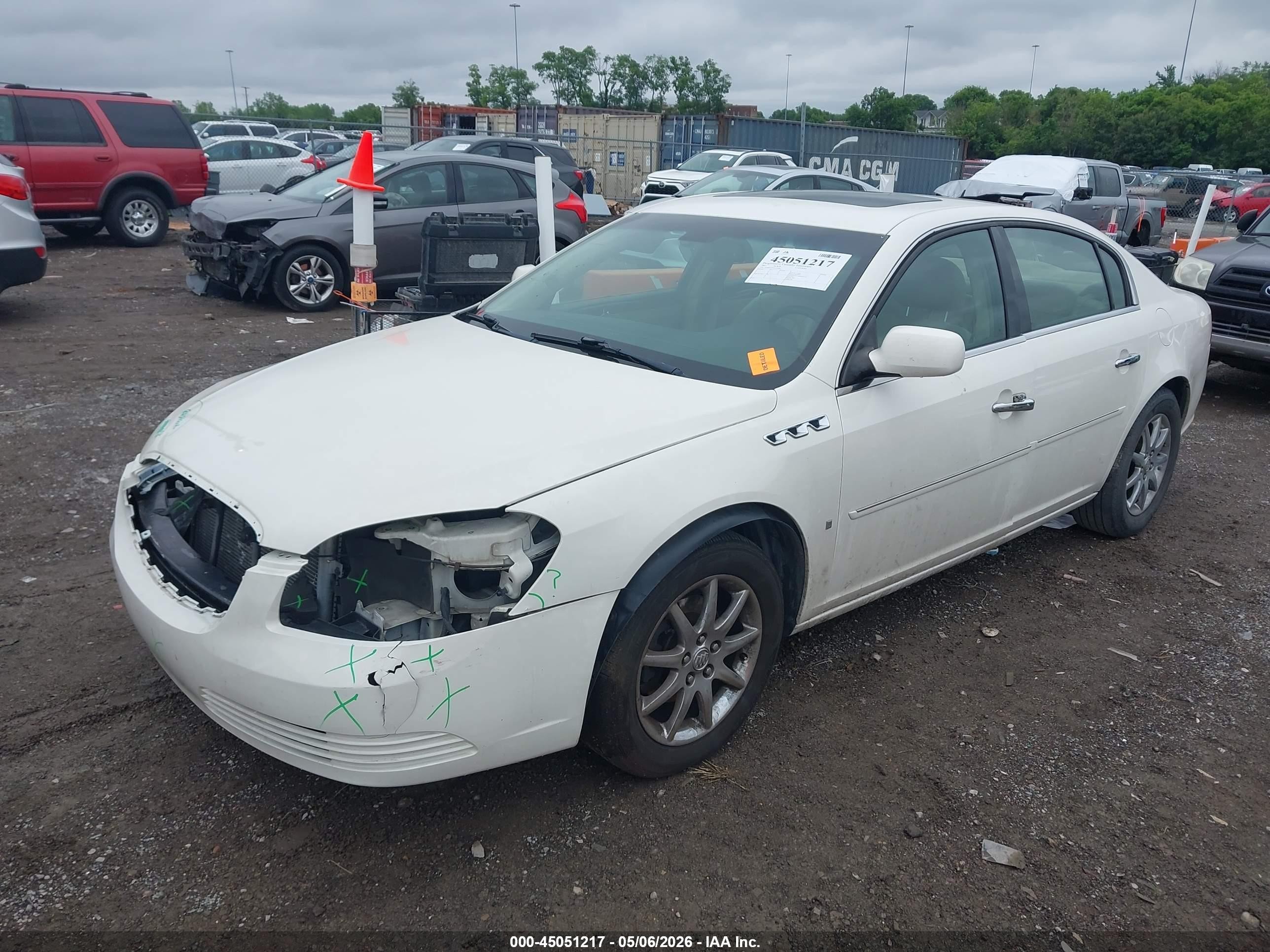 2007 Buick Lucerne Cxl Белый vin: 1G4HD57297U207481