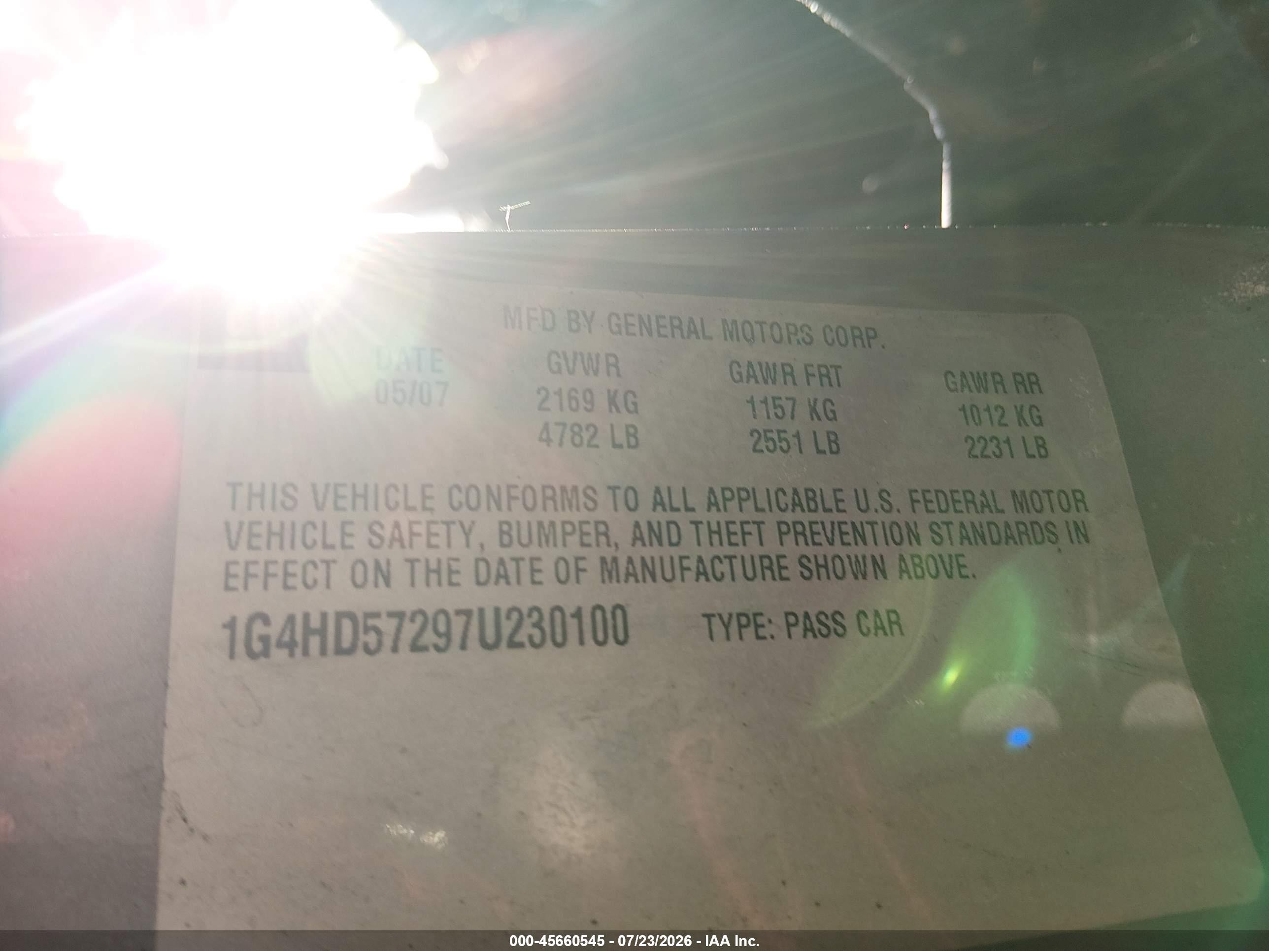 2007 Buick Lucerne Cxl Серебряный vin: 1G4HD57297U230100