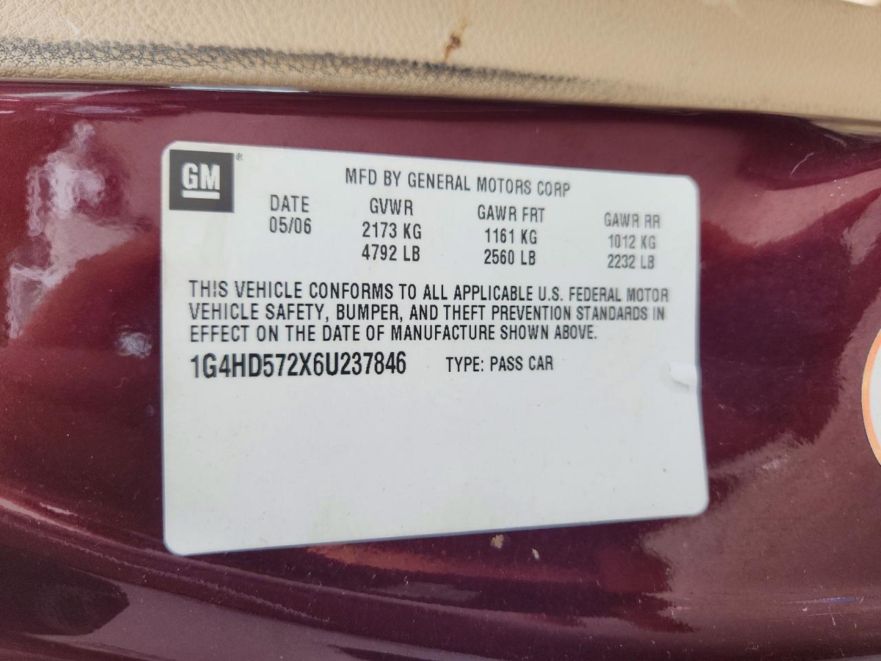 2006 Buick Lucerne Cxl Бордовый vin: 1G4HD572X6U237846