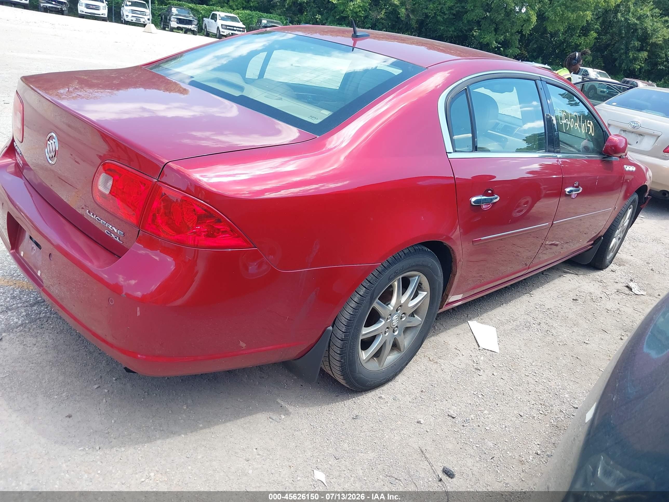 2008 Buick Lucerne Cxl Red vin: 1G4HD572X8U129813