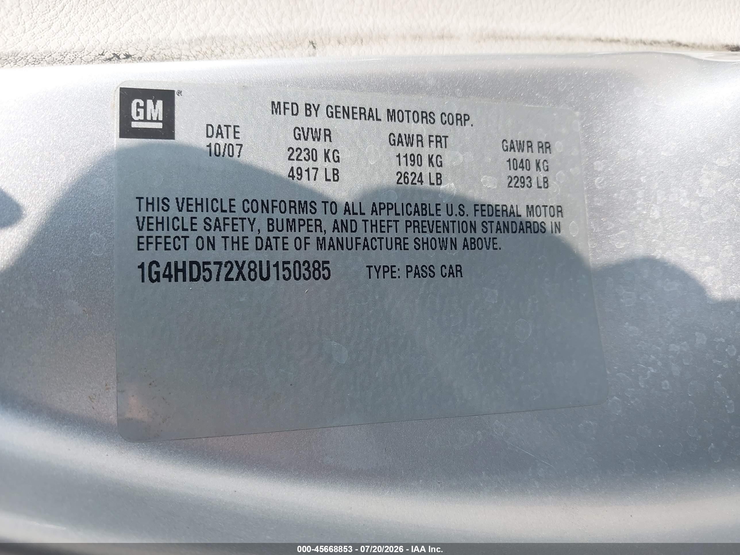 2008 Buick Lucerne Cxl Silver vin: 1G4HD572X8U150385