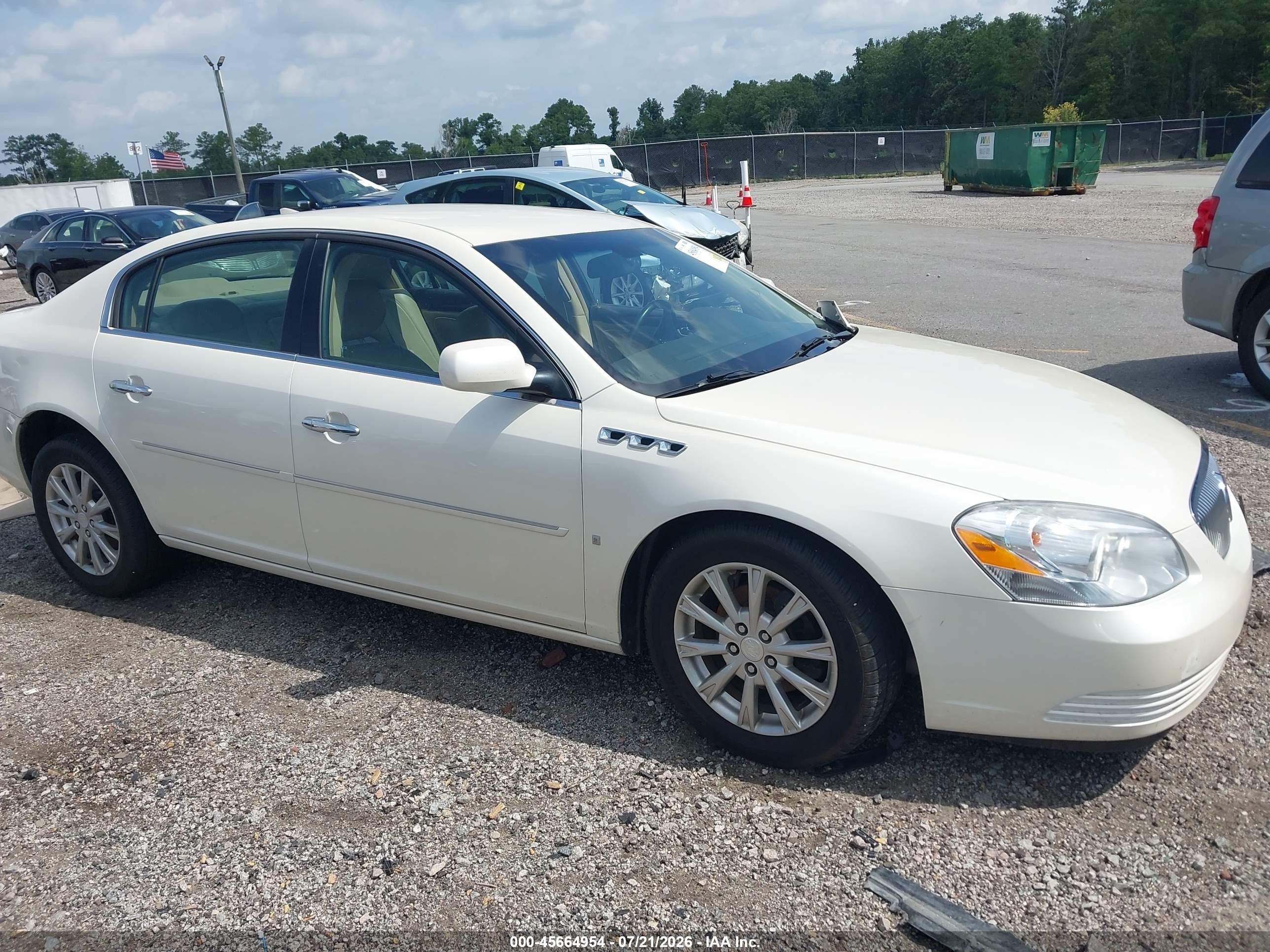 2009 Buick Lucerne Cxl White vin: 1G4HD57M19U106696